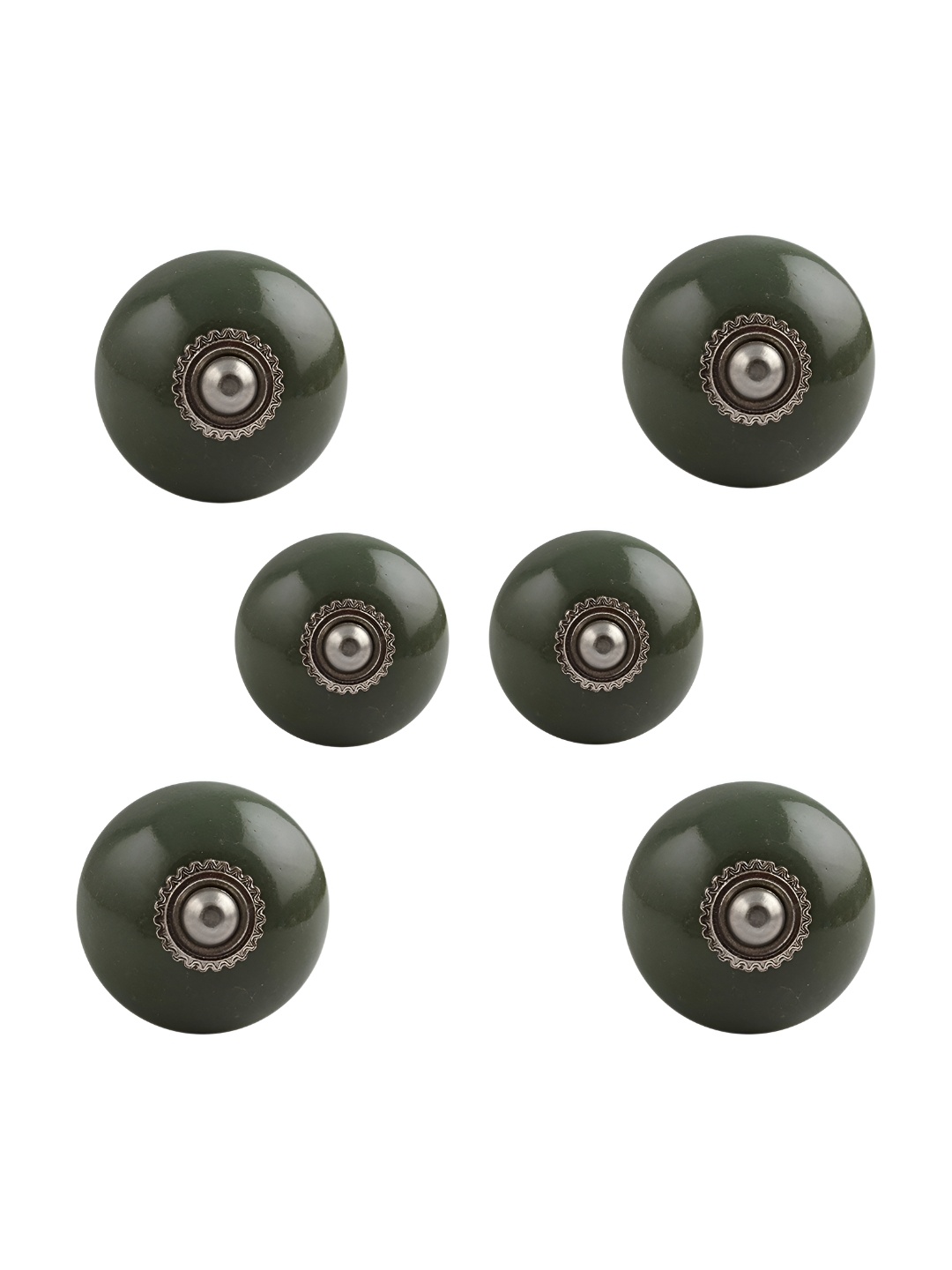 

Indianshelf 6-Pcs Black Printed Ceramic Knobs