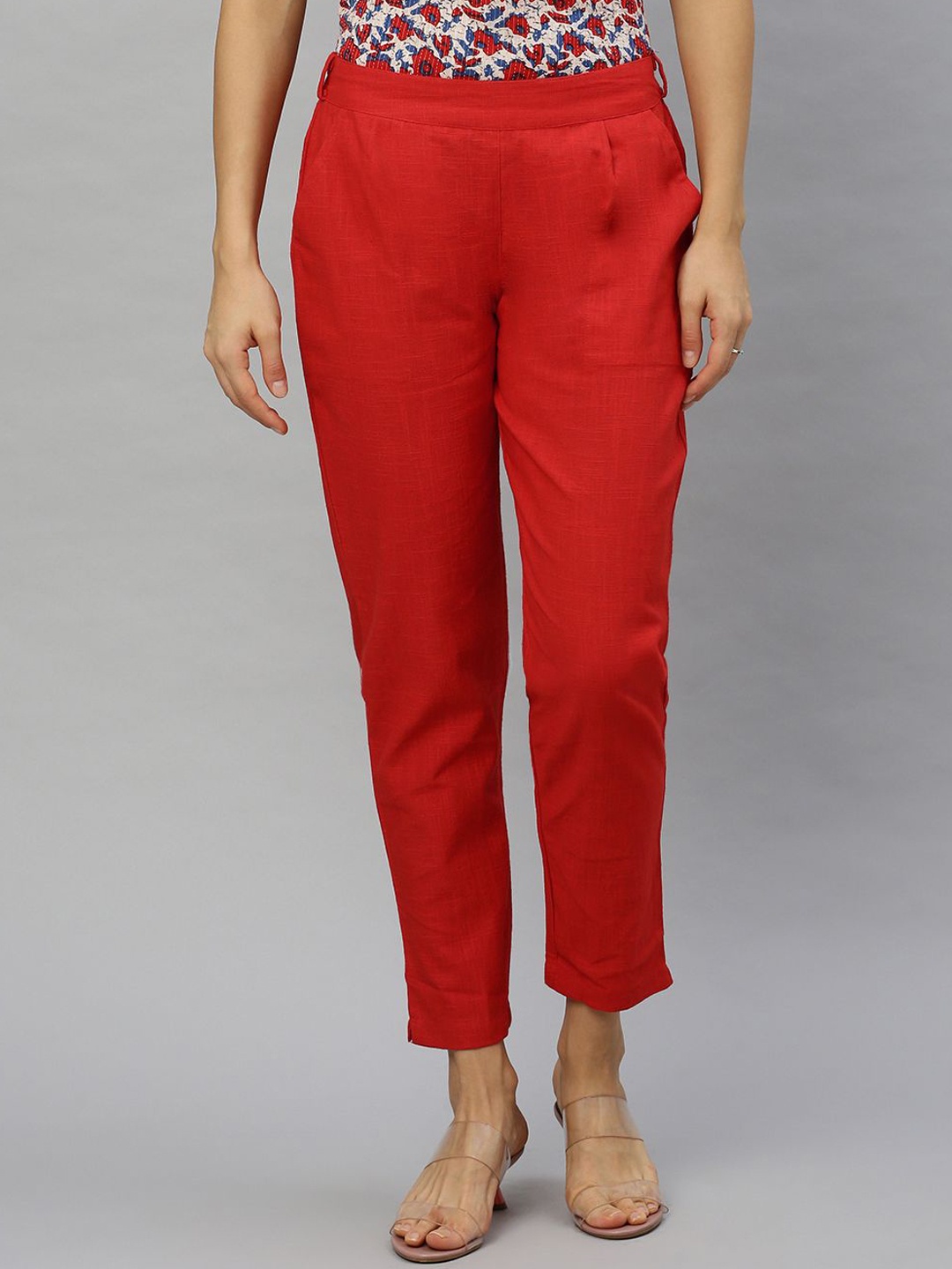 

KALINI Women Pleated Trousers, Red