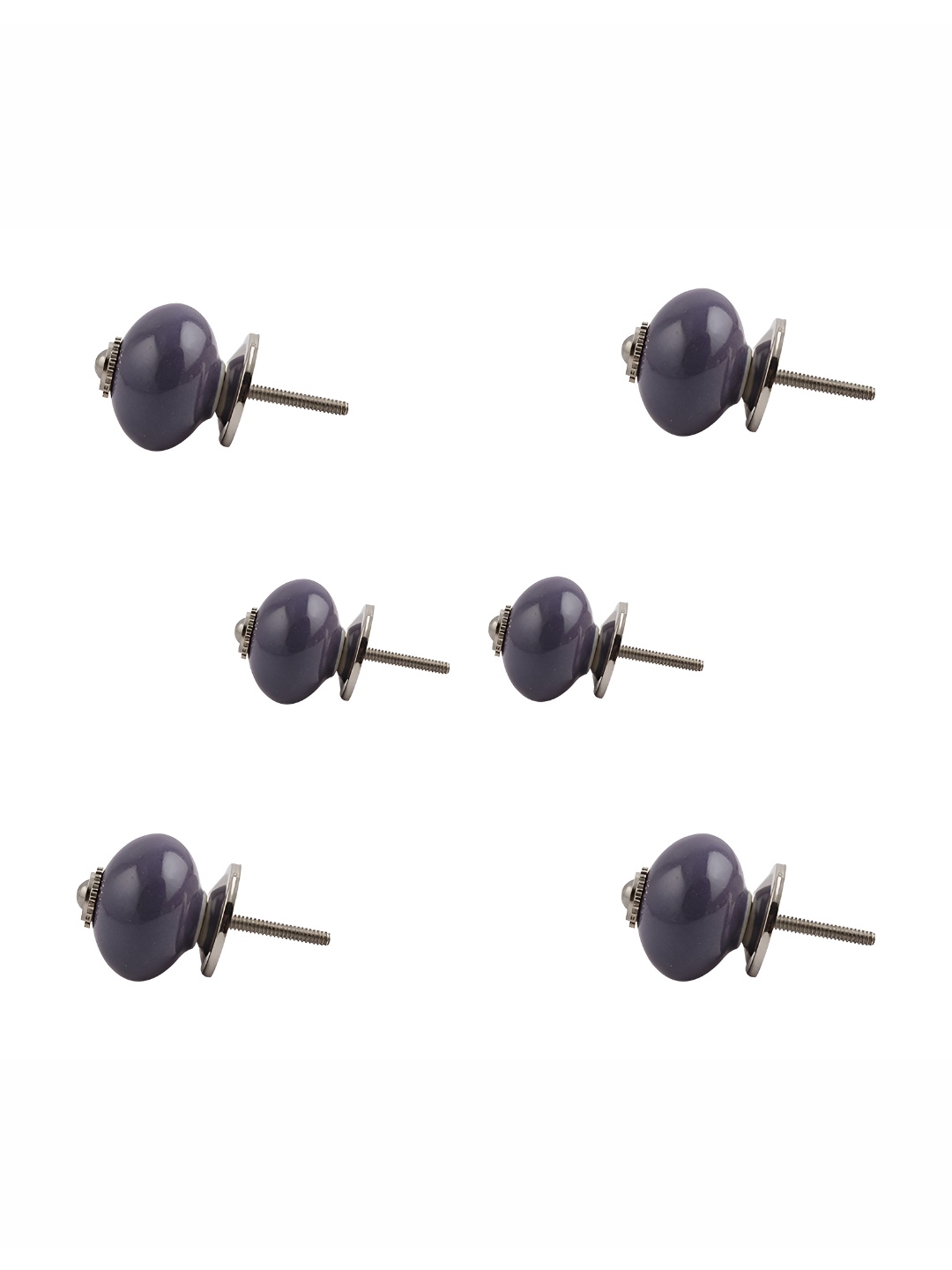 

Indianshelf Purple & Silver-Toned 6 Pieces Textured Ceramic Knobs