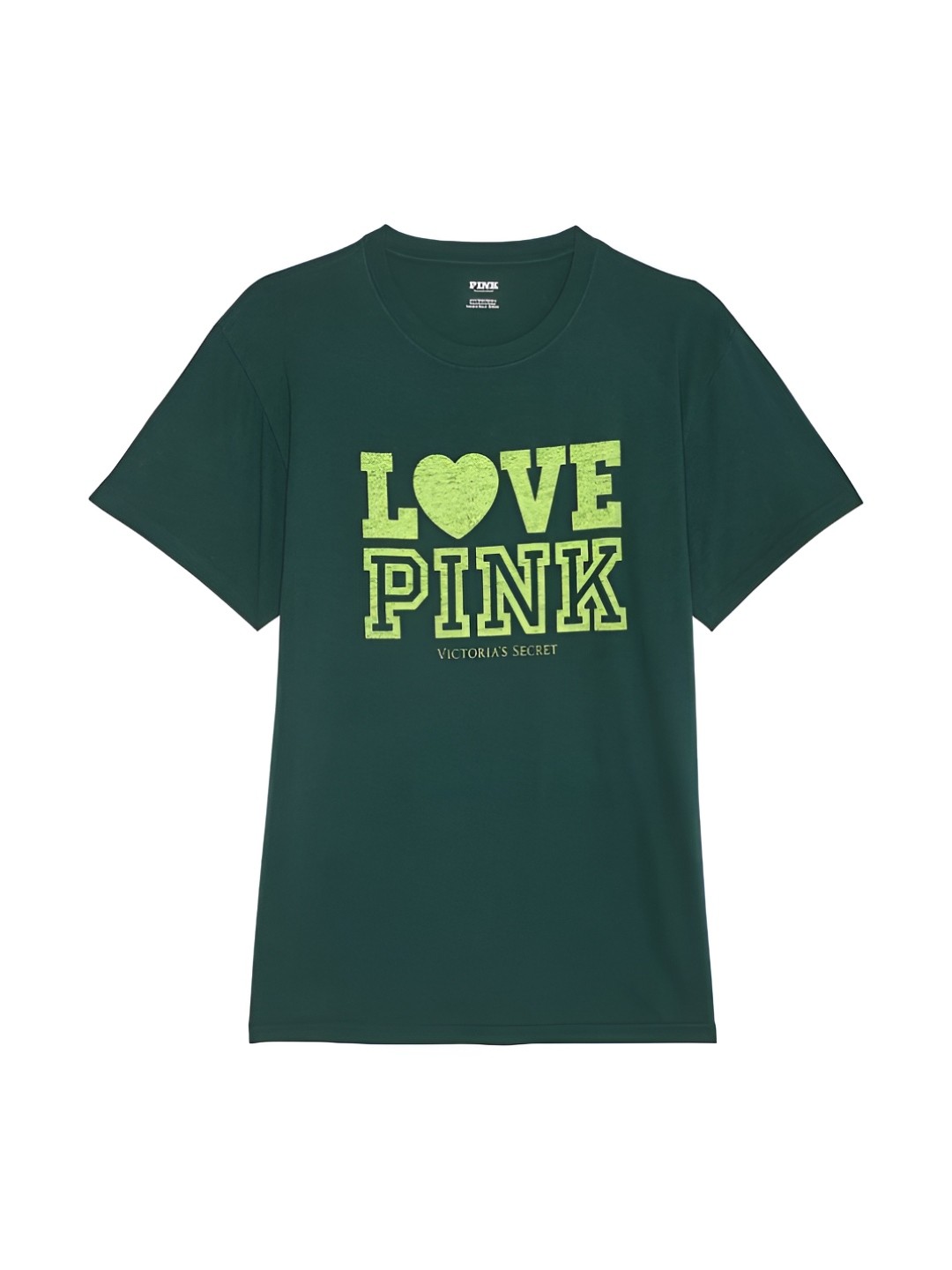 

Victoria's Secret Women Typography Printed Applique T-shirt, Green