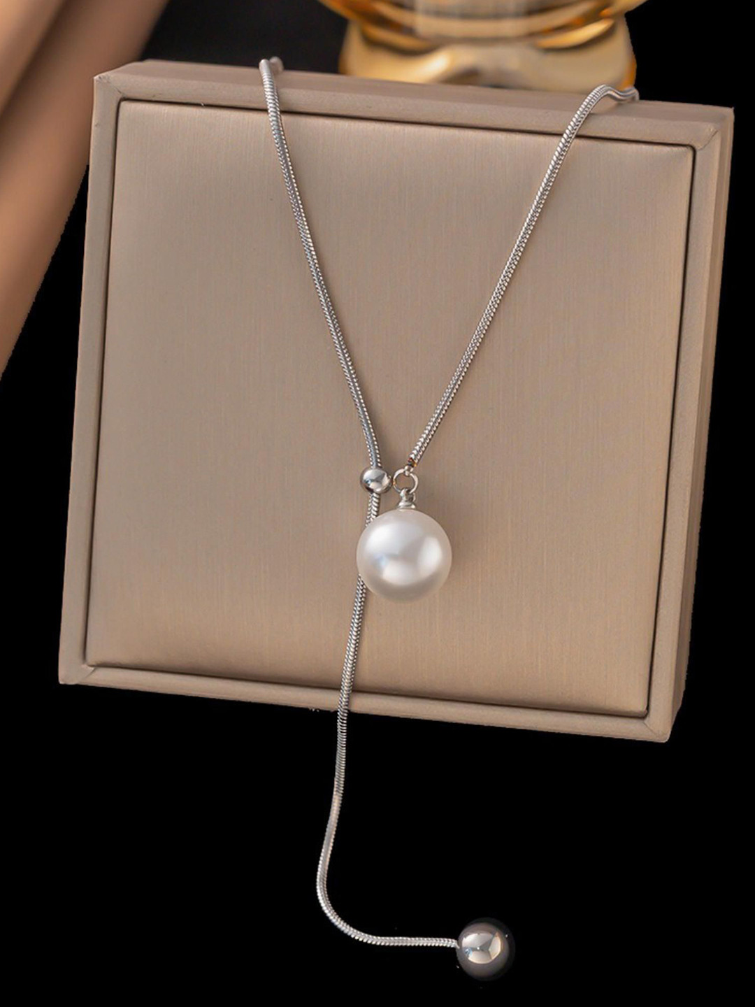 

MYKI Silver-Plated Superb Stainless Steel Beaded Minimal Chain
