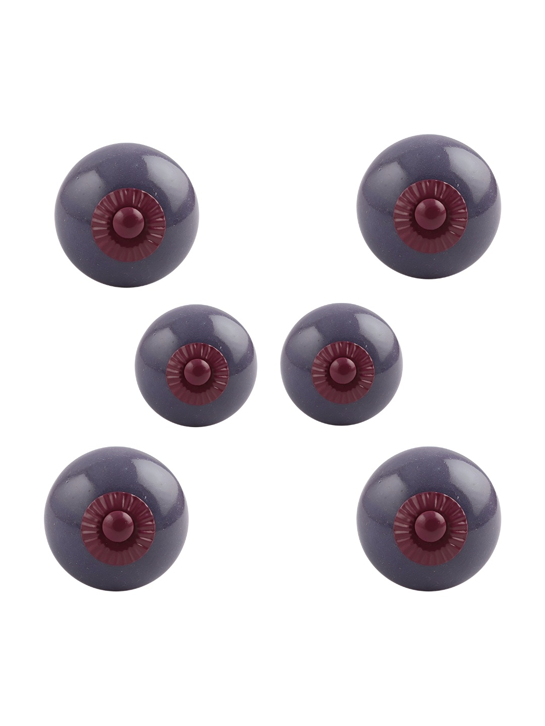 

Indianshelf 6-Pcs Purple & Red Textured Ceramic Knobs