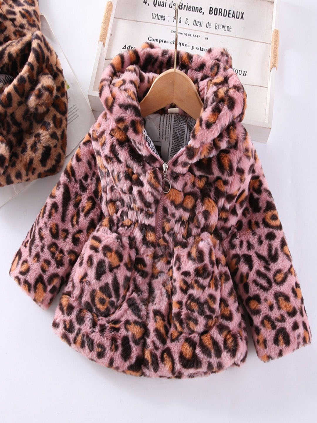 

Xsole Kids Hooded Printed Winter Coats, Pink