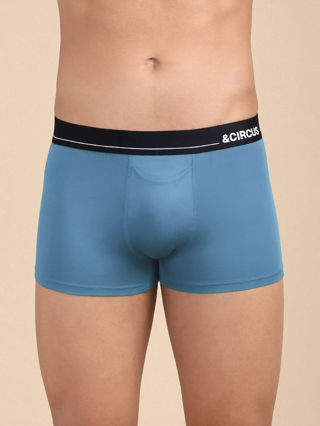 

&CIRCUS Men Solid Modal Trunks, Blue