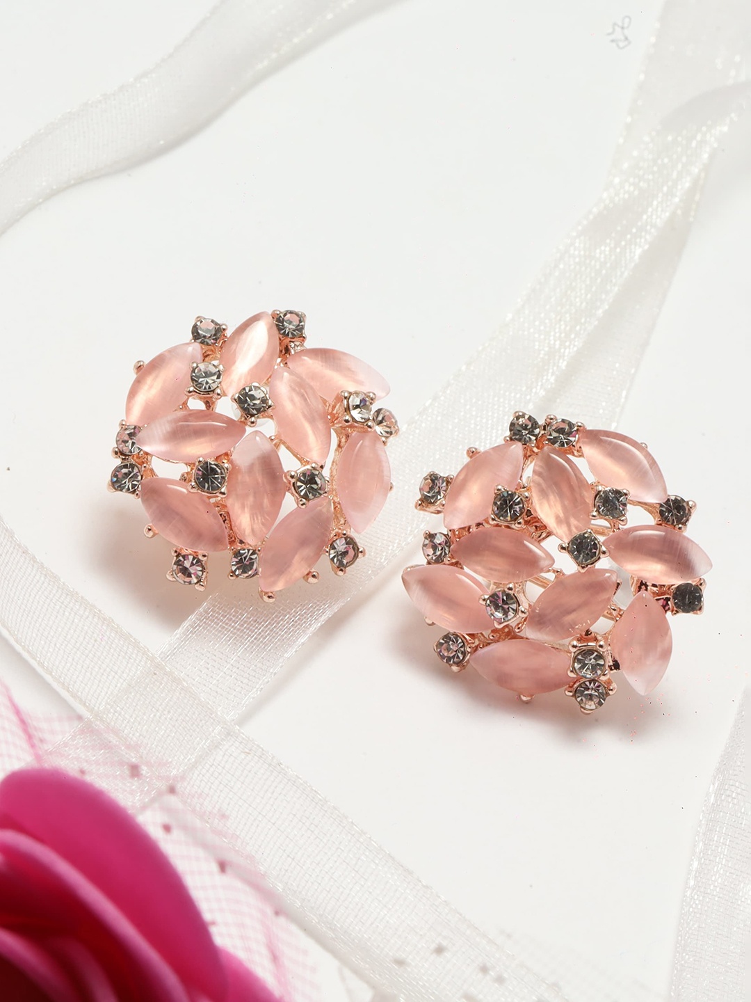 

Maansh Contemporary Stud Earrings, Pink