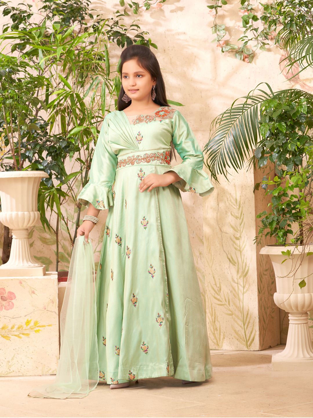 

BAESD Floral Print Maxi Dress, Sea green