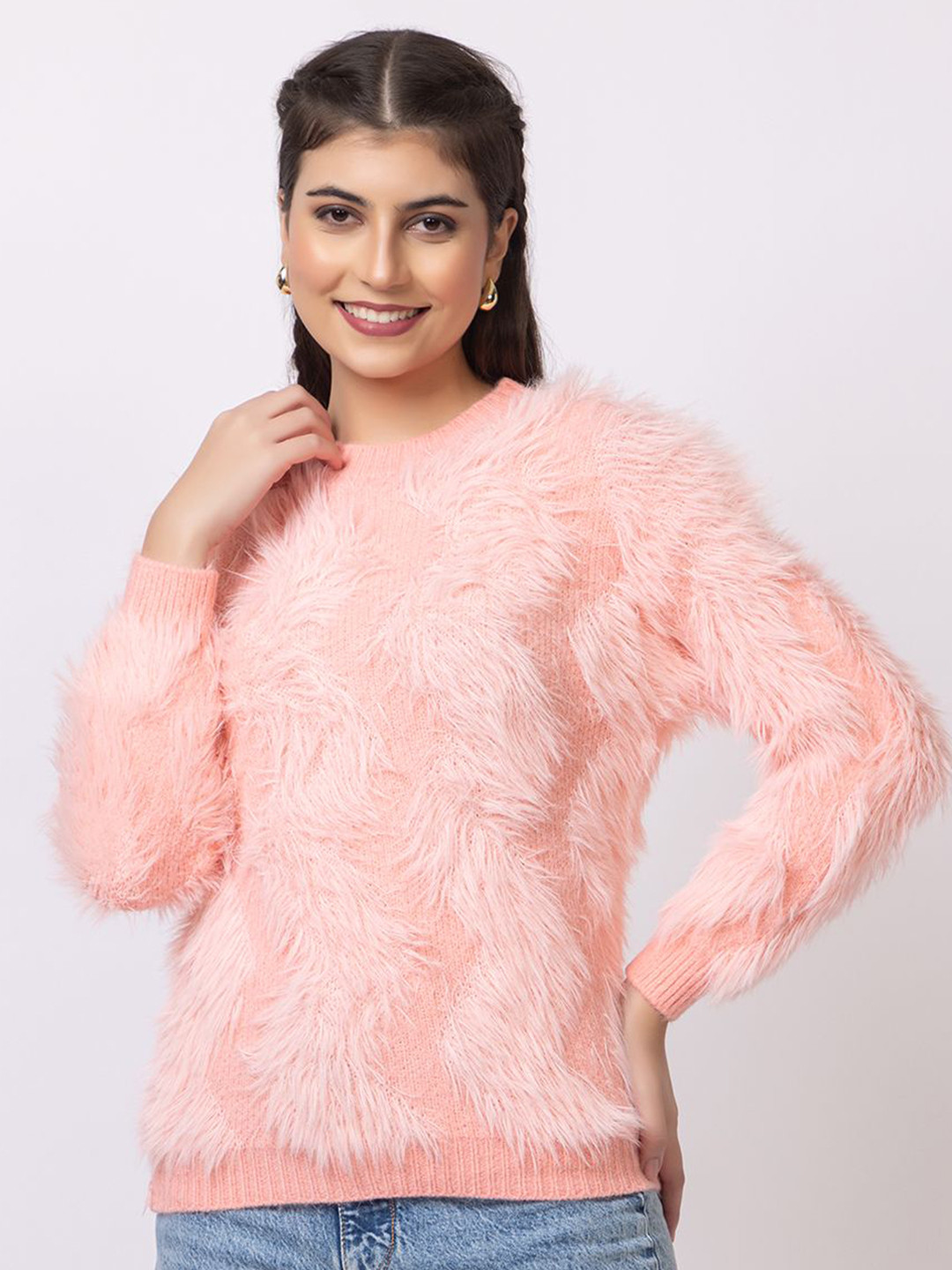 

Antiloop Women Woollen Pullover, Peach