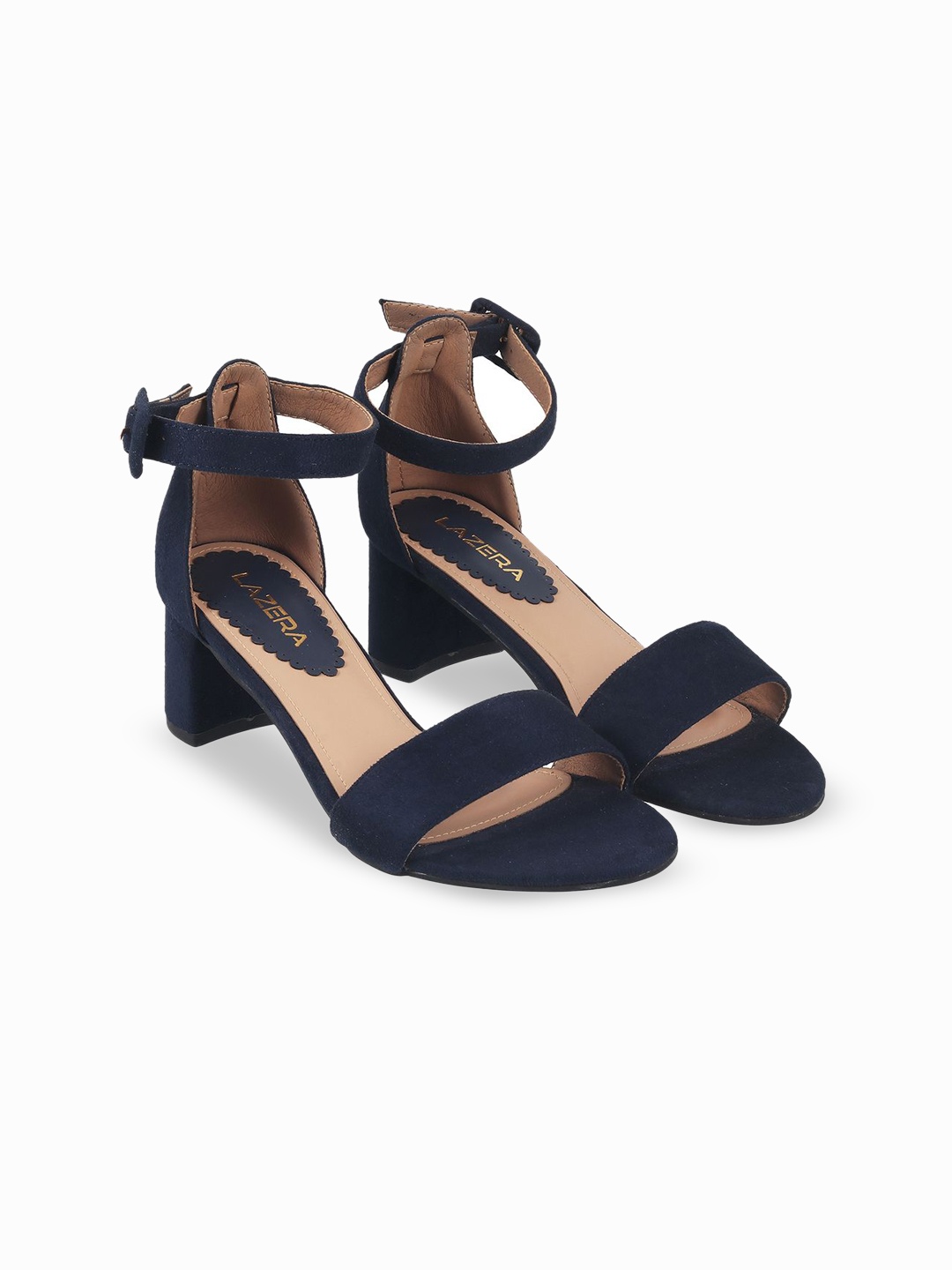 

Lazera Kitten Sandals with Buckles, Blue