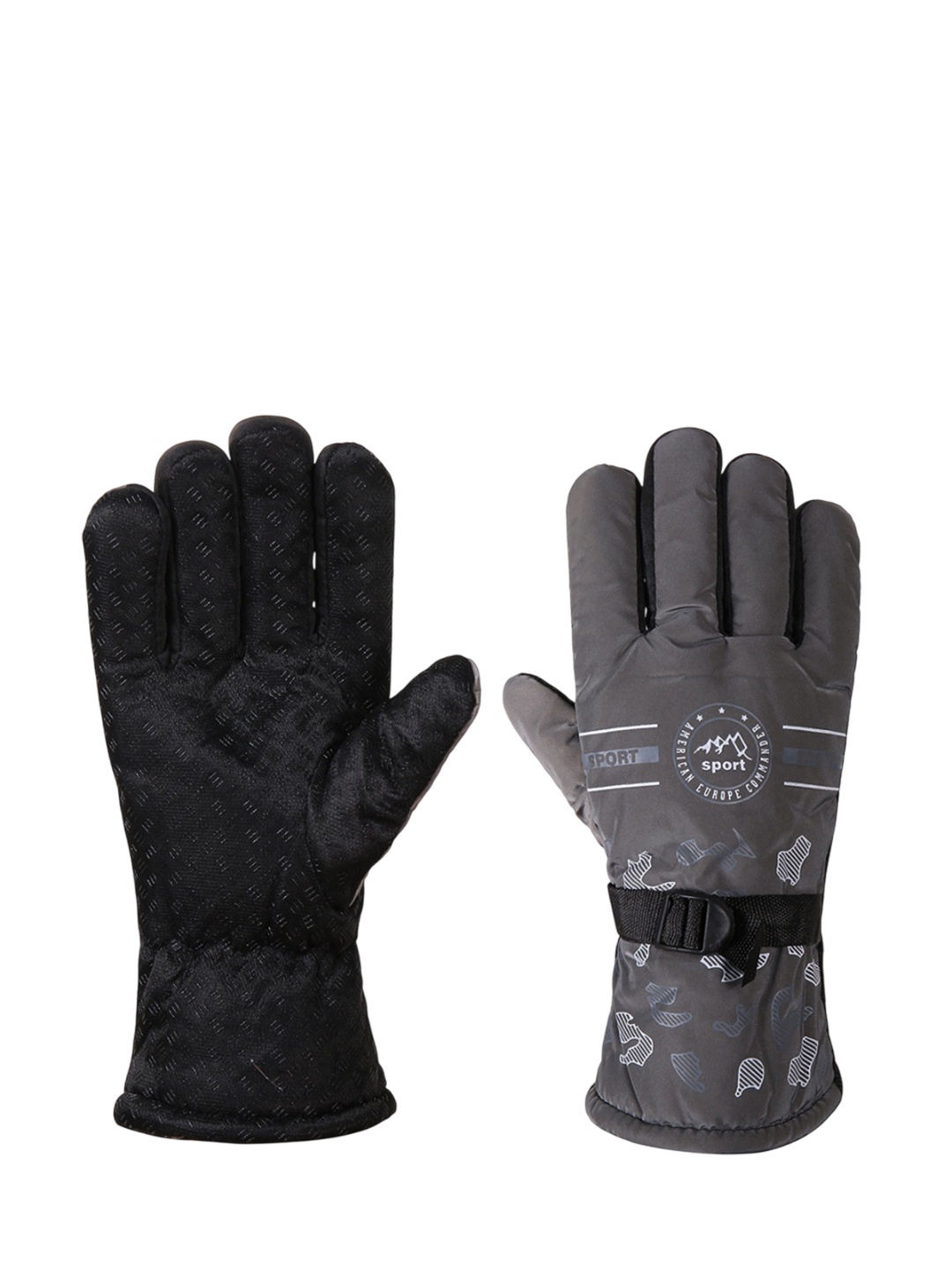 

Alexvyan Men Patterned Winter Gloves, Grey