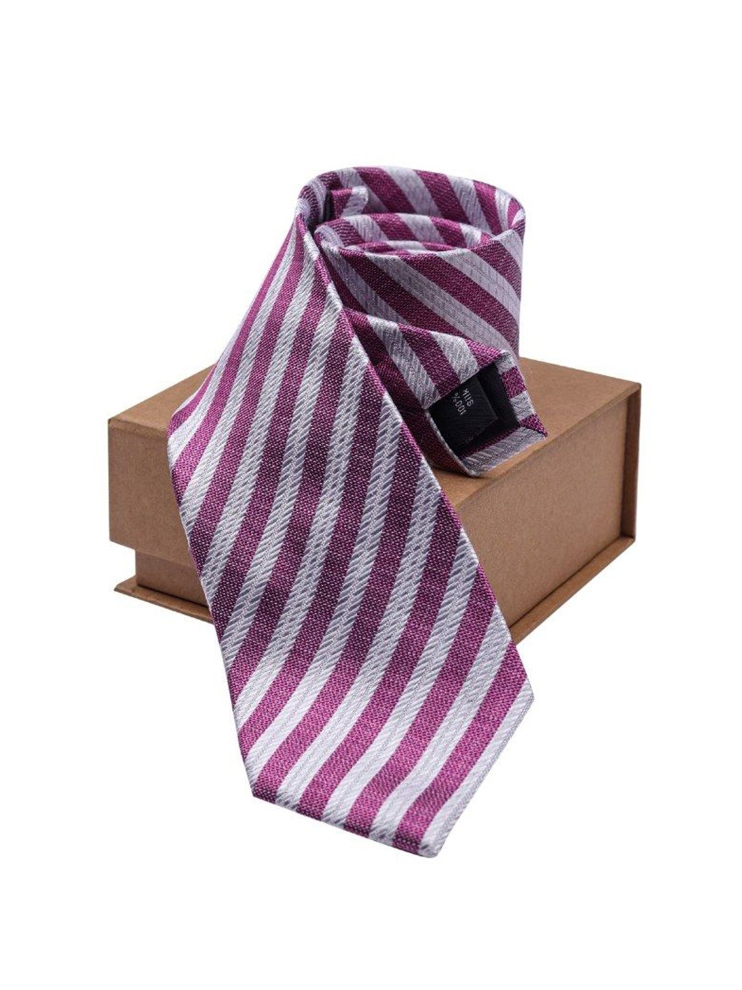 

The Tie Hub Men Striped Skinny Tie, Pink