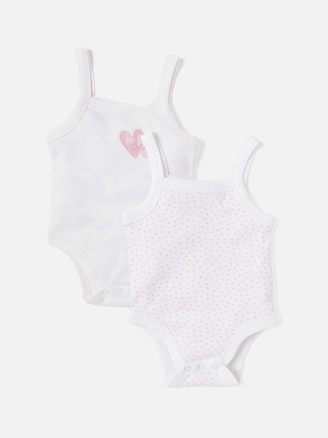 

Juniors by Babyshop Infant Girls Pack Of 2 Printed Cotton Bodysuits, Pink
