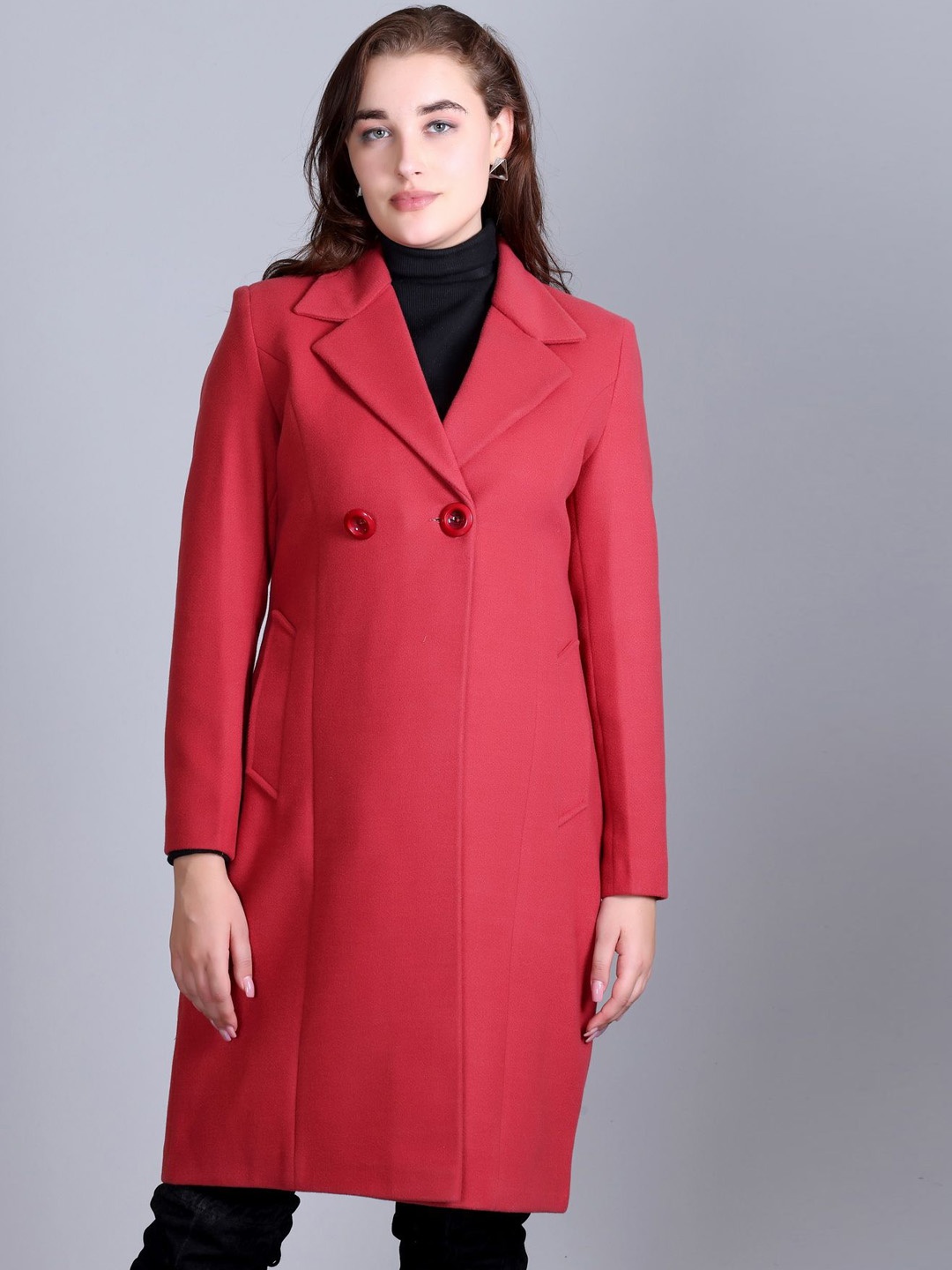 

Winter Wonders Single Breasted Overcoat, Red