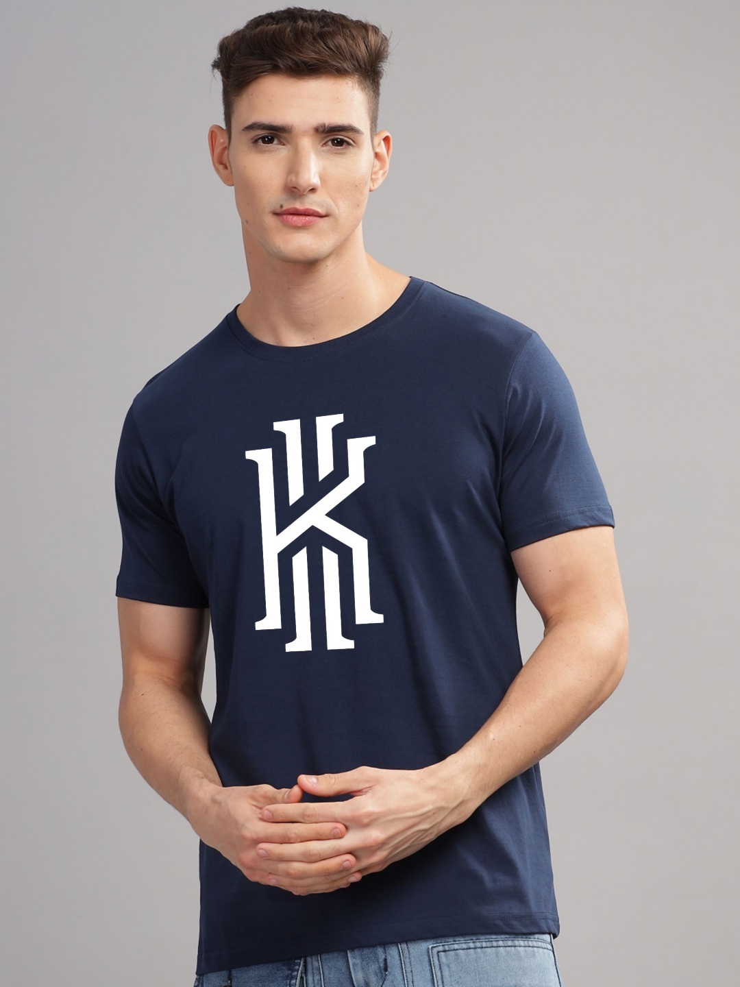 

ADRO Men Printed T-shirt, Navy blue