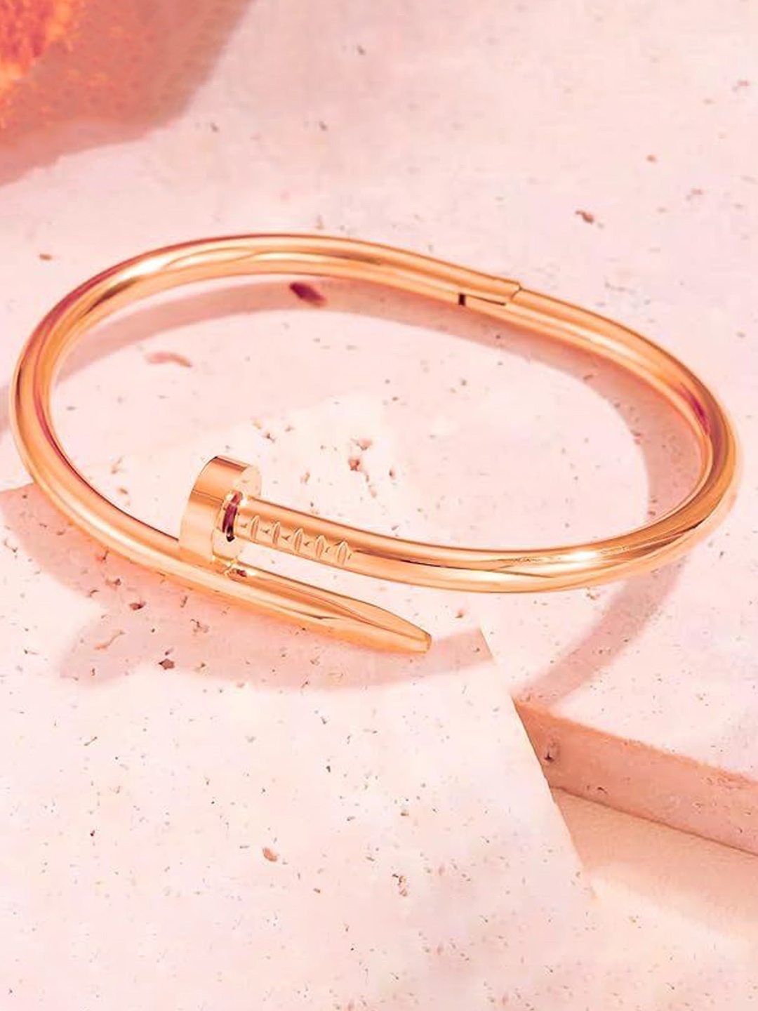 

DIVASTRI Rose Gold-Plated Stainless Steel Kada Bracelet