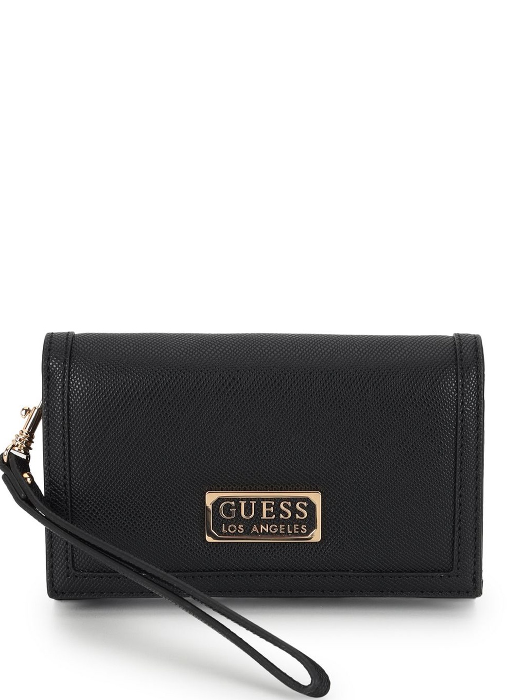 

GUESS Women Textured Card Holder, Black