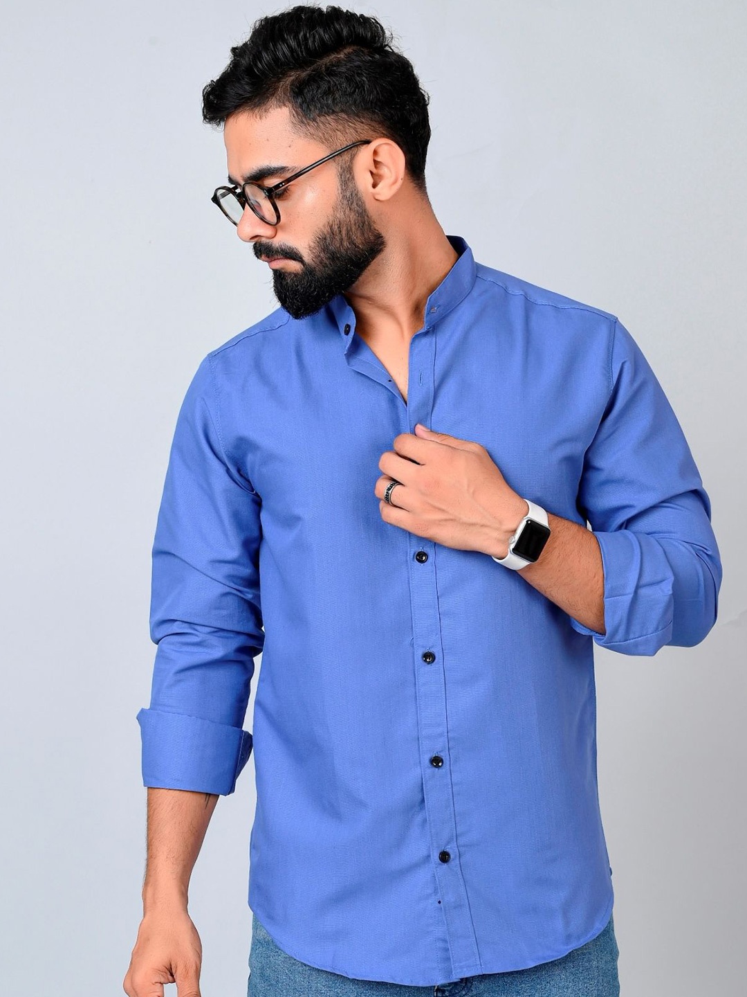 

Tanip Men Sheer Casual Shirt, Blue
