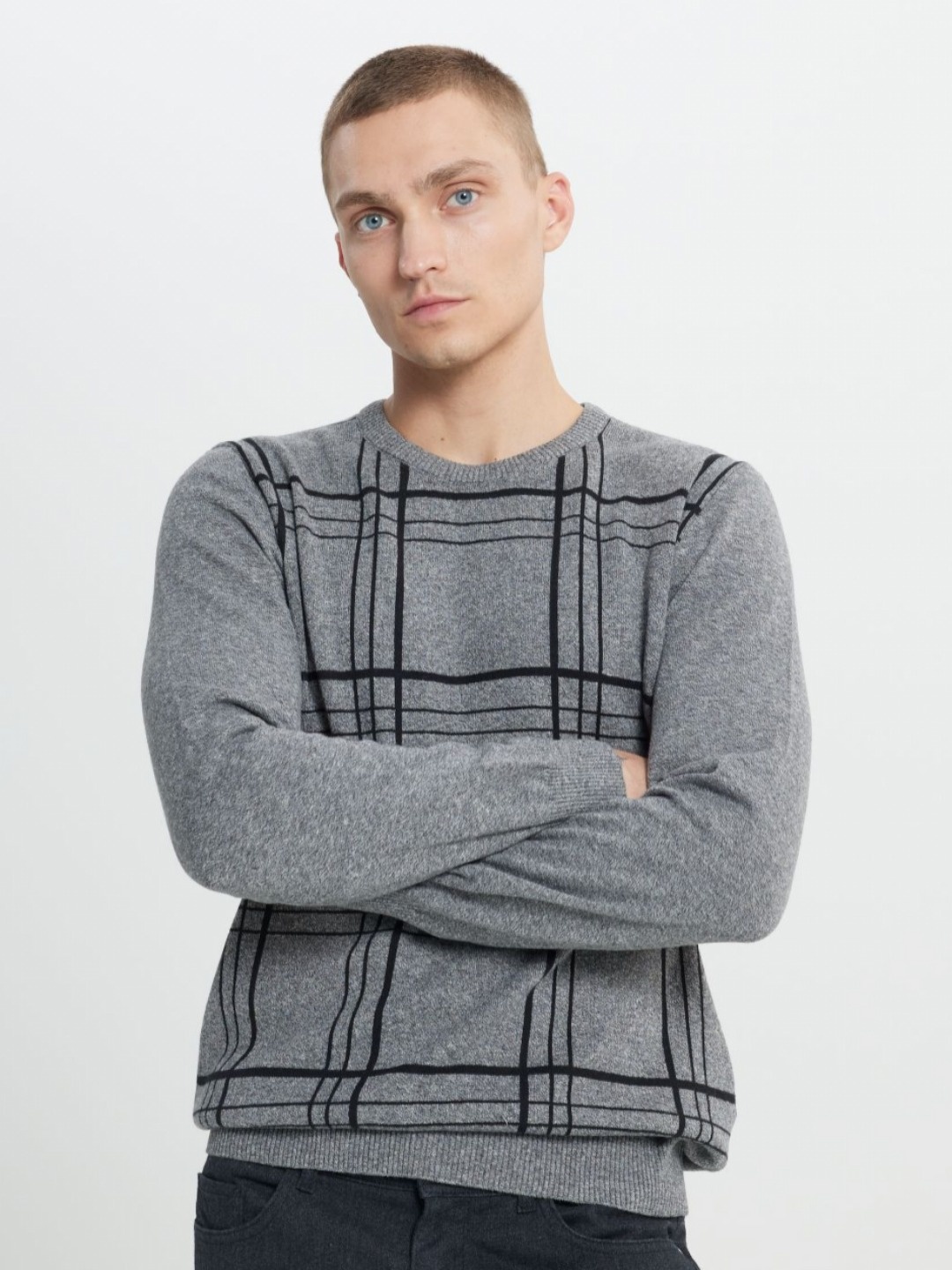 

Trendyol Men Checked Henley Neck Monochrome Pockets T-shirt, Na