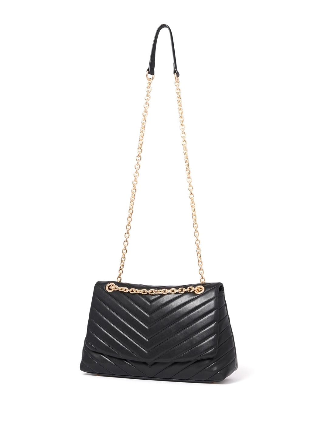 

Forever New Textured PU Oversized Structured Sling Bag with Quilted, Black