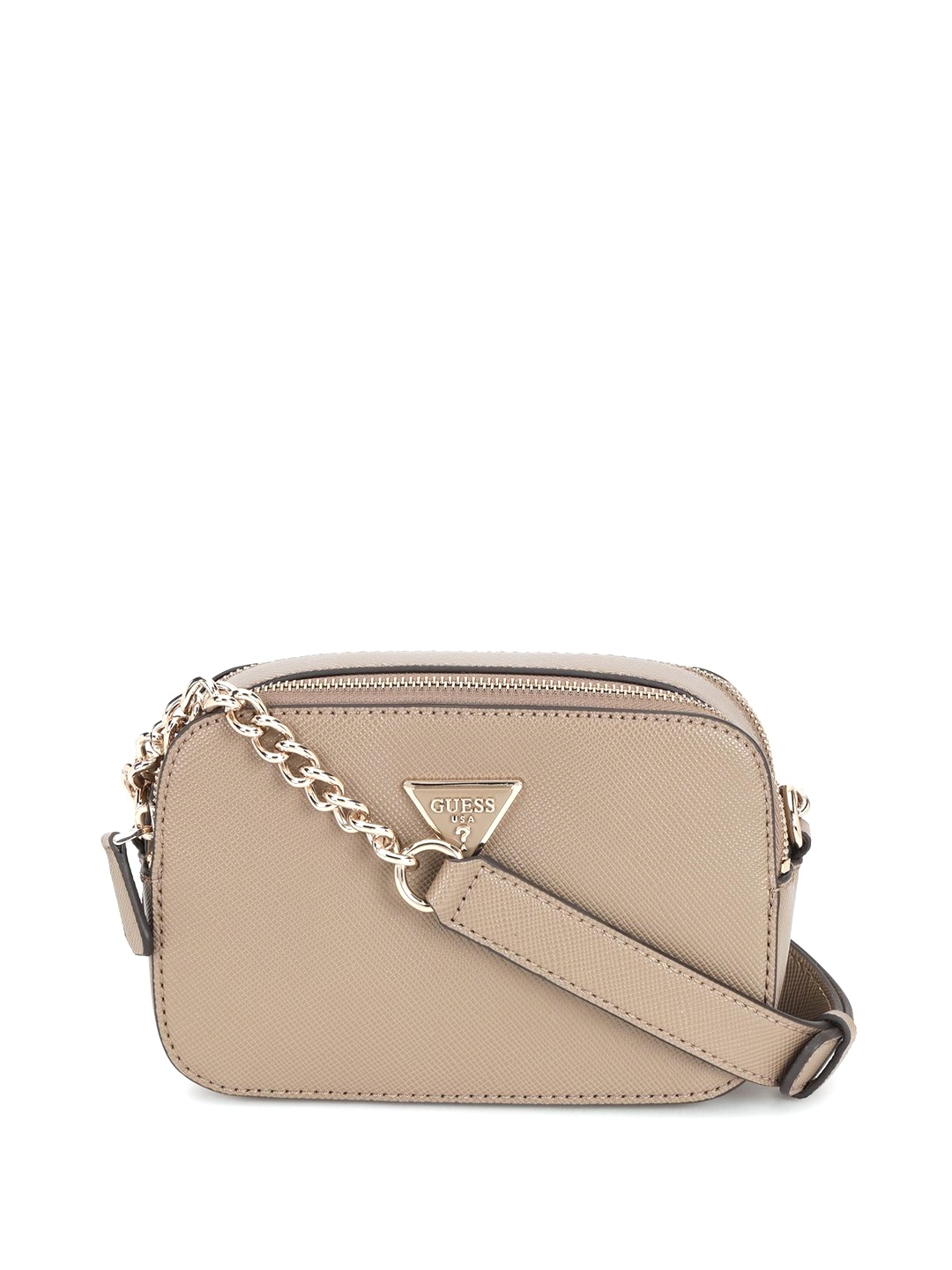 

GUESS Textured PU Half Moon Shoulder Bag, Taupe