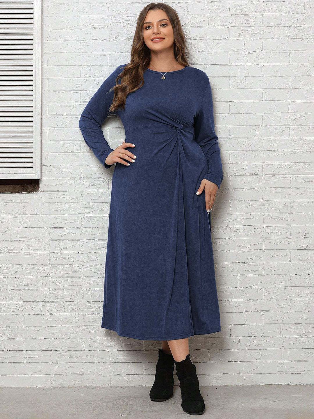 

JC Mode Women Plus Size A-Line Midi Dress, Blue