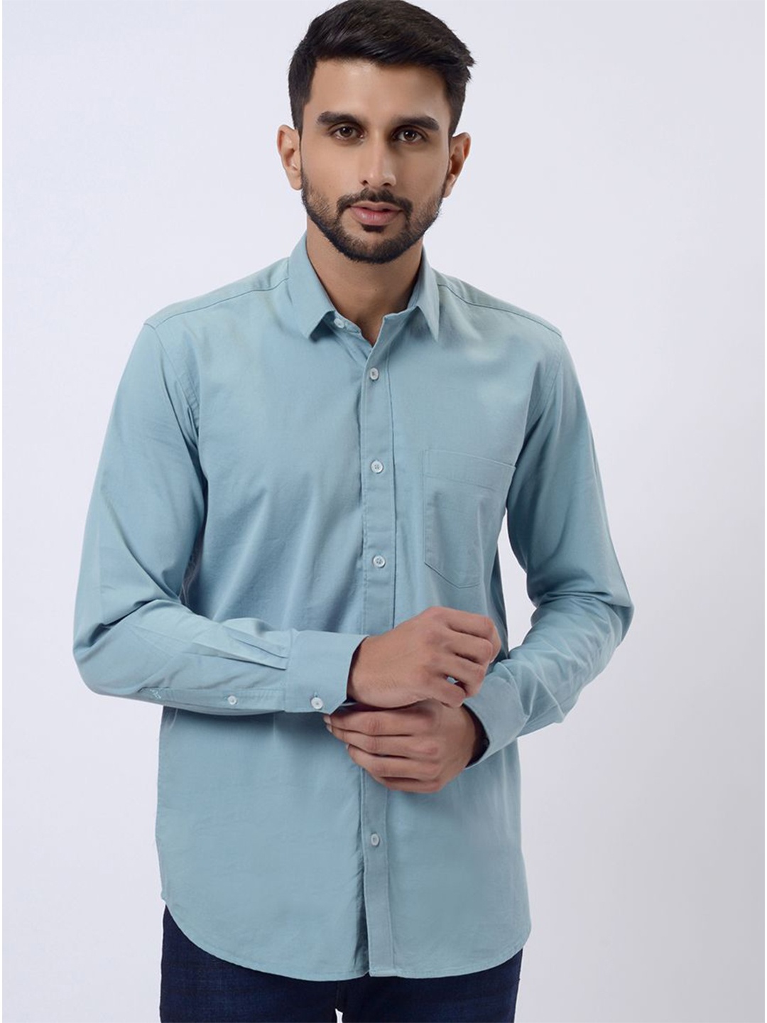 

JADE BLUE Men Slim Fit Opaque Casual Shirt, Green