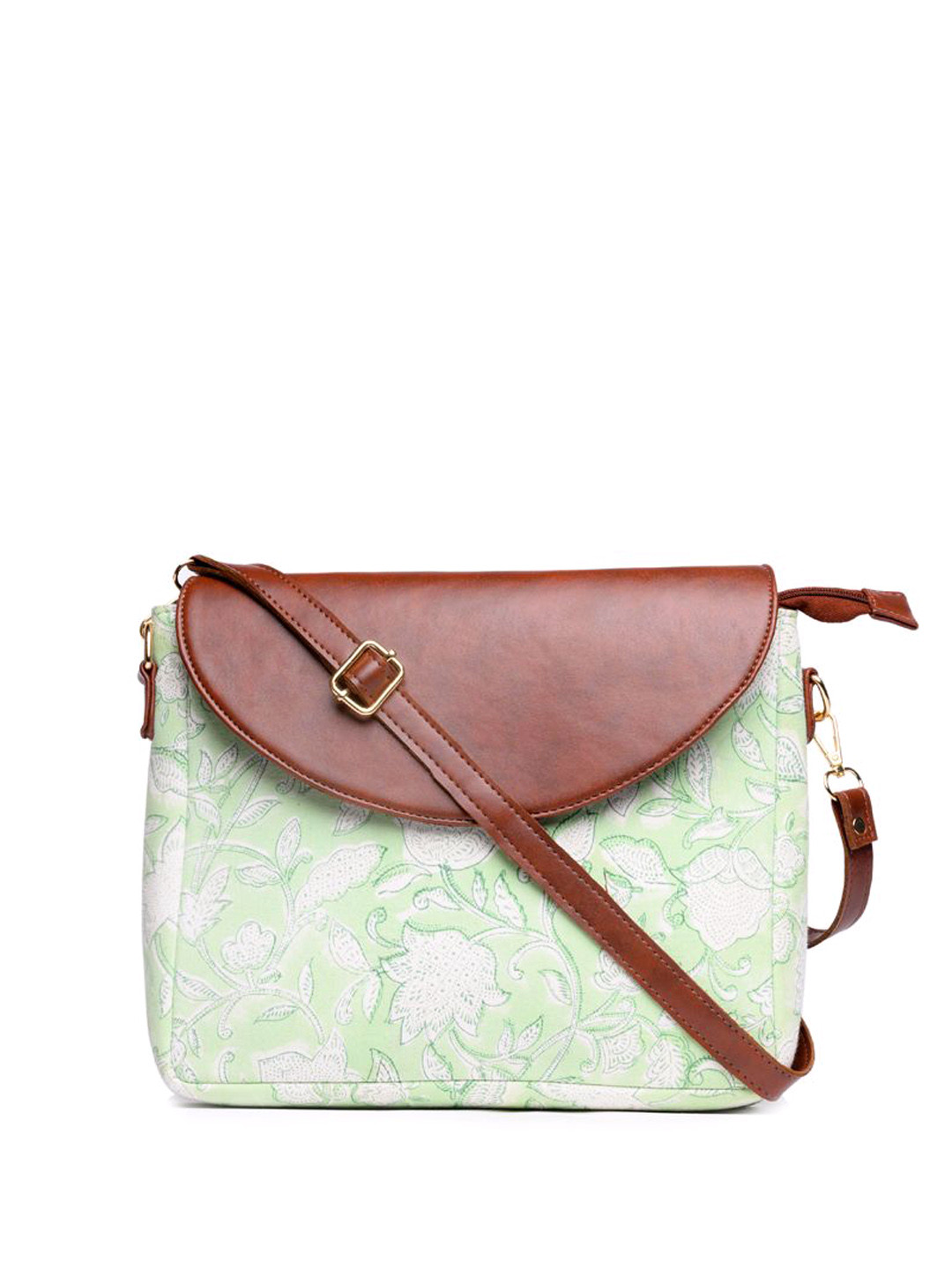 

Block N Style Floral Printed Structured Sling Bag with Tasselled, White