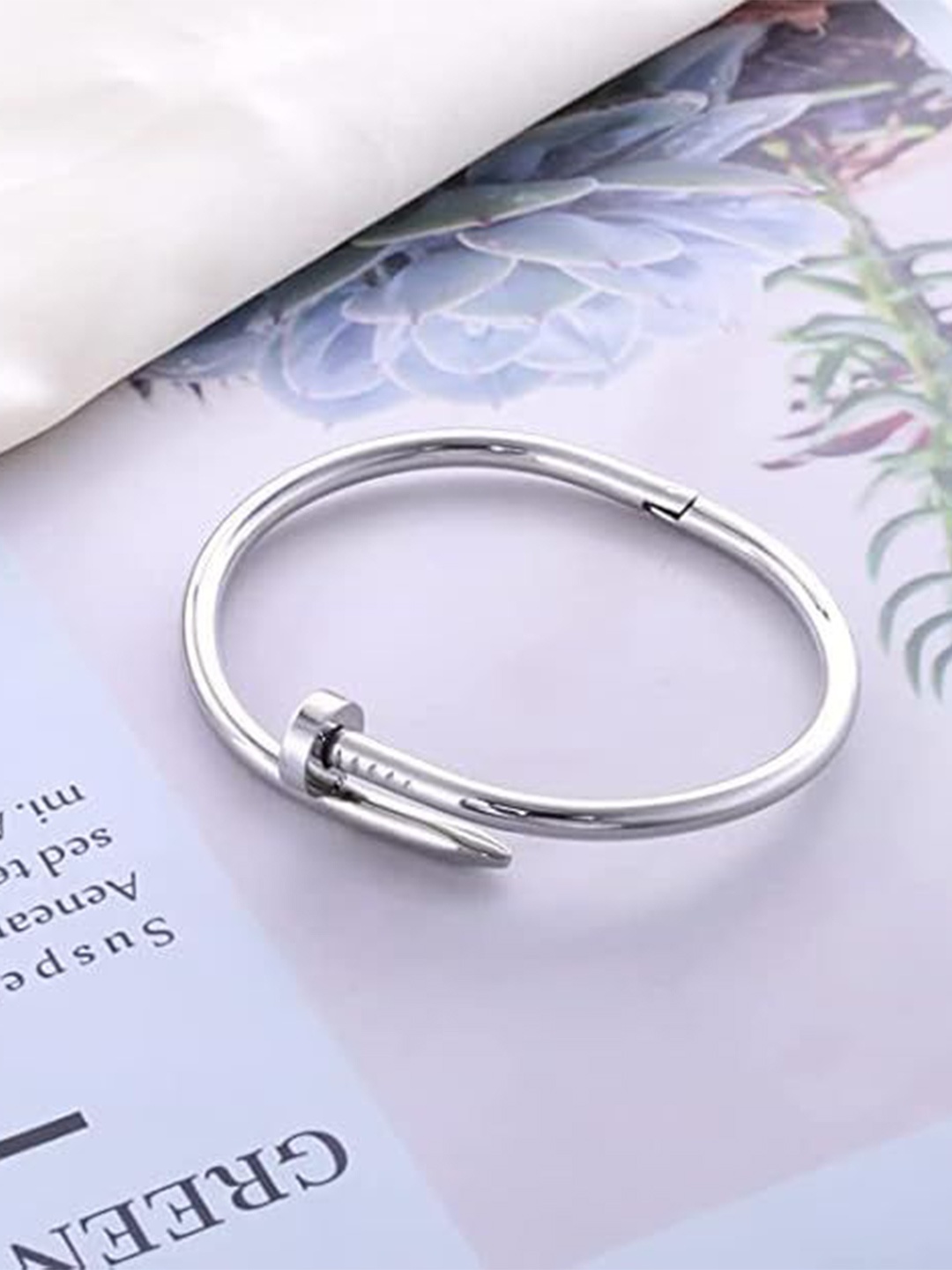 

DIVASTRI Stainless Steel Anti Tarnish Kada Bracelet, Silver
