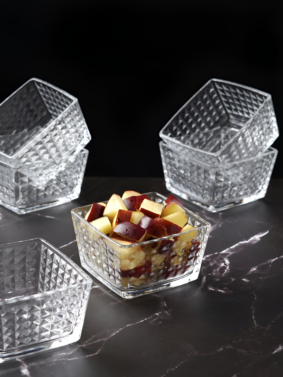 

ceradeco Transparent 2024 6 Pieces Glass Dishwasher and Microwave Safe Serving Bowl