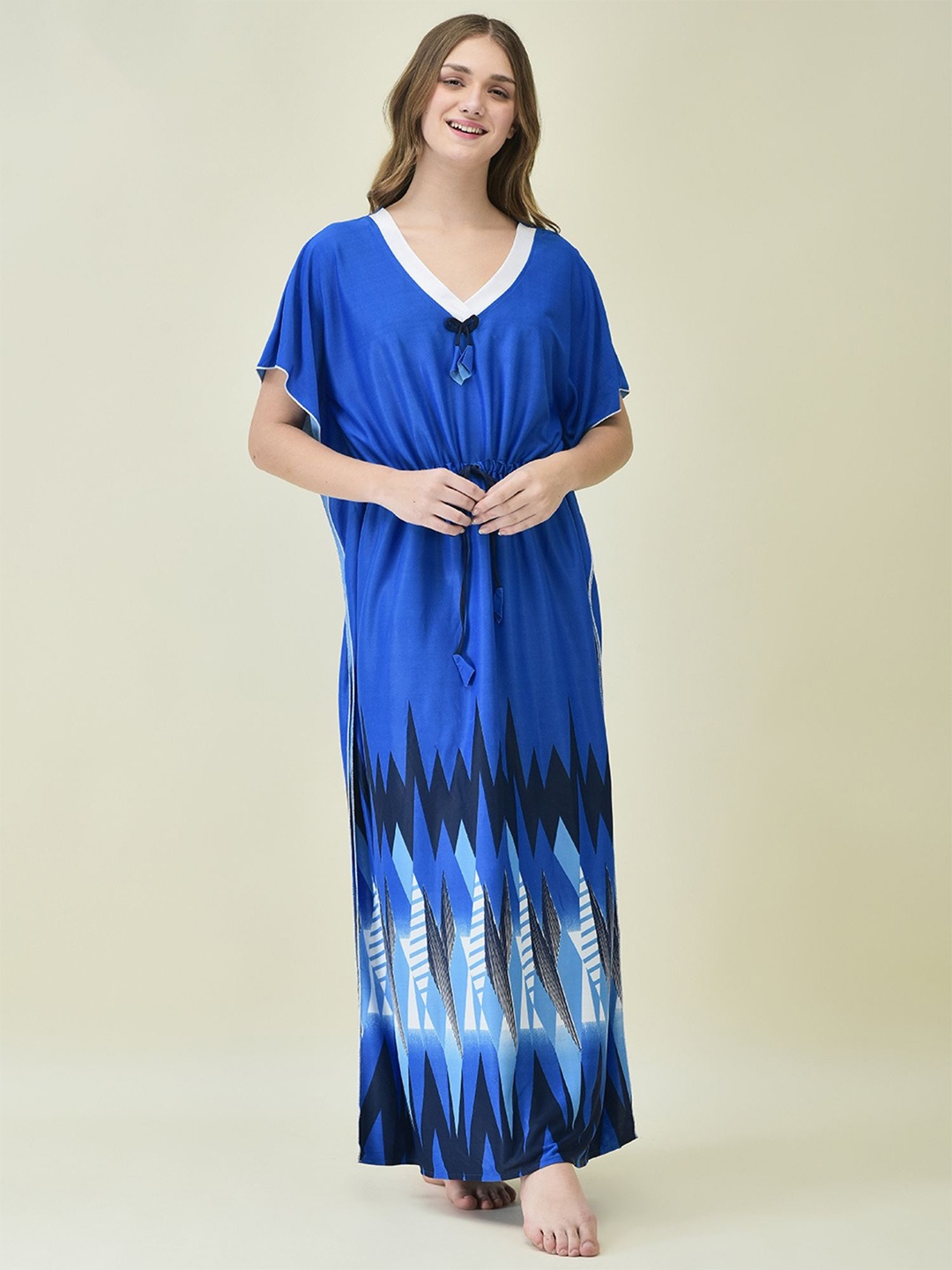 

Noty Printed Maxi Nightdress, Blue