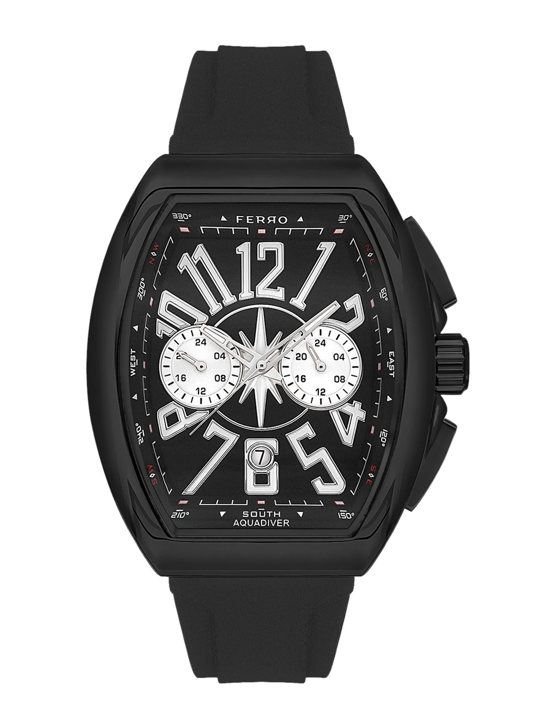 

Ferro Men Brass Dial & Straps Analogue Watch FM11444D-G, Black