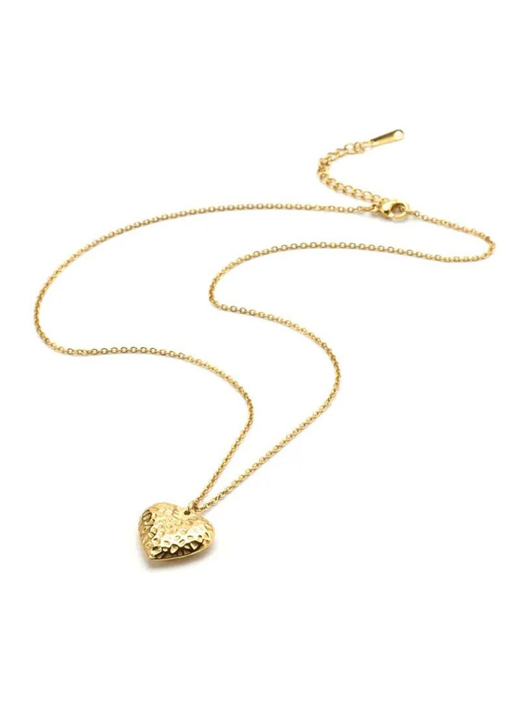 

DIVASTRI Gold-Plated Stainless Steel Heart Shaped Anti Tarnish Pendant With Chain