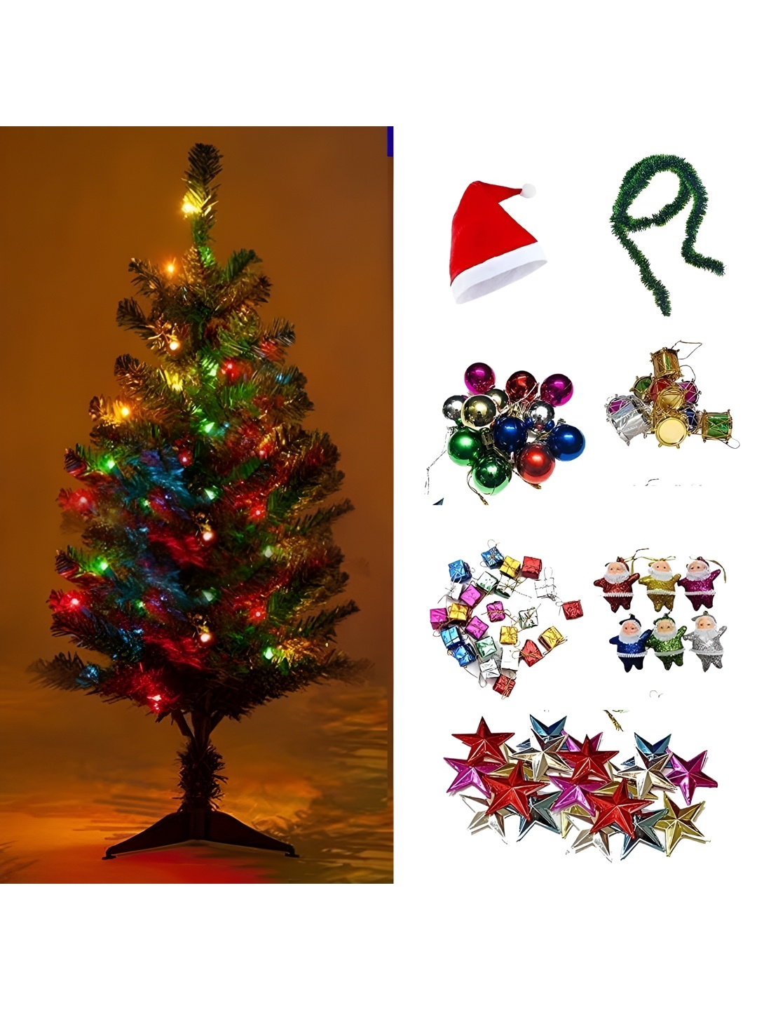

CraftVatika Green Christmas Tree With 50-Pcs Ornaments