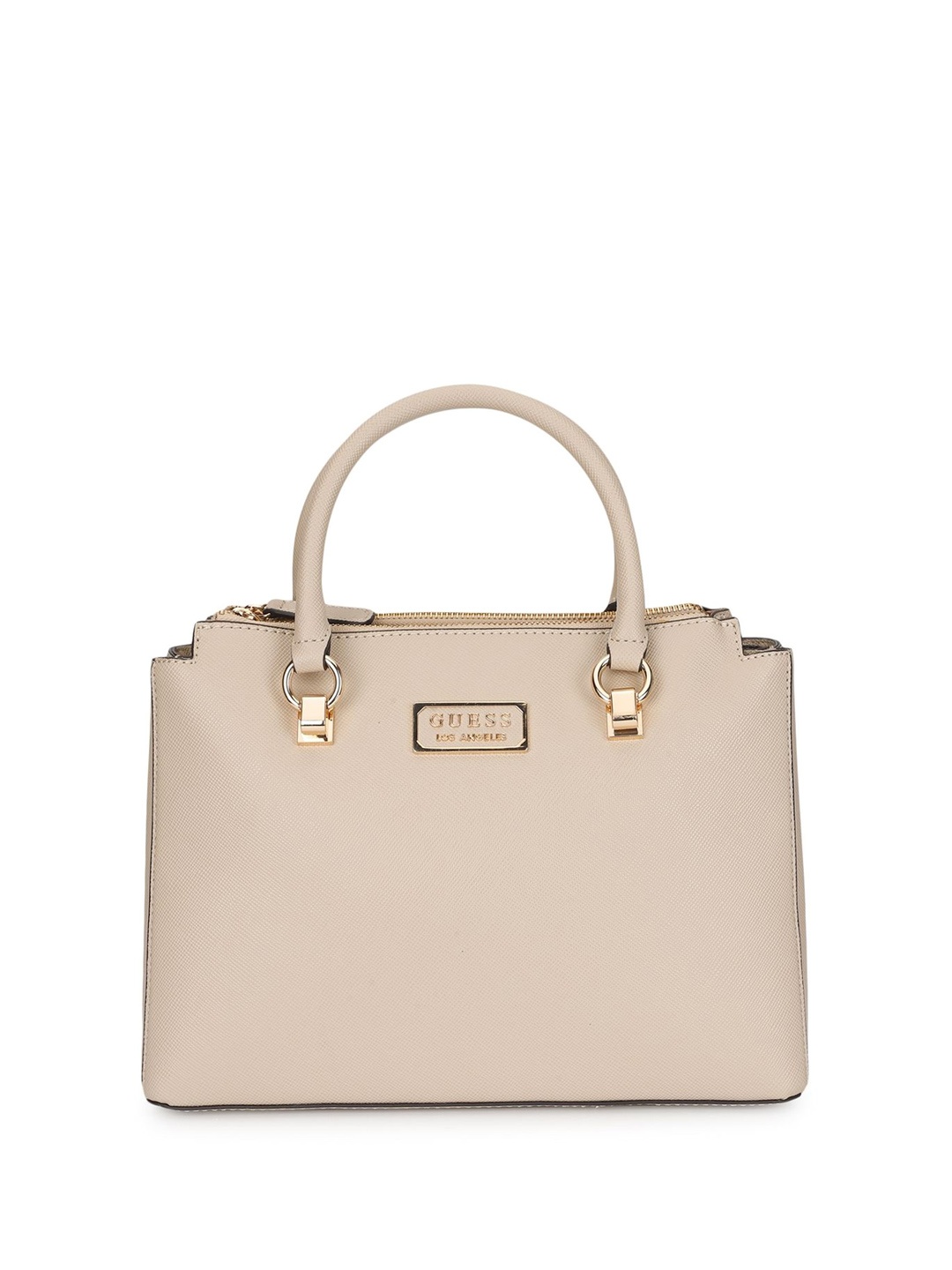 

GUESS Textured Bowling Satchel, Beige