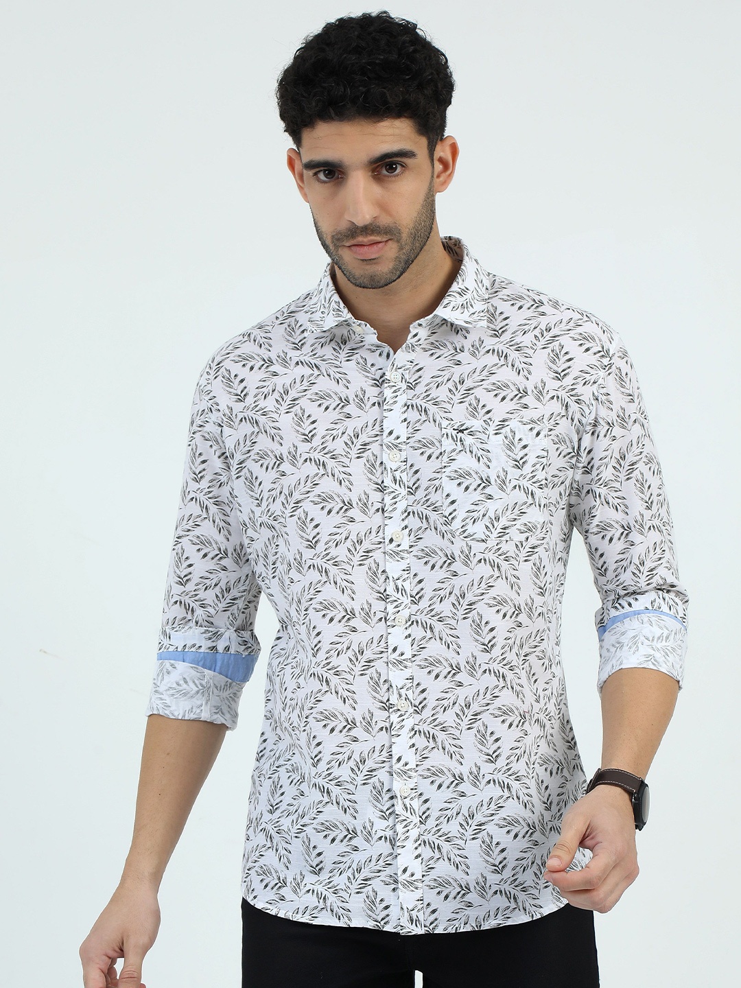 

RIGS AND RAGS Men Standard Floral Opaque Printed Casual Shirt, Grey