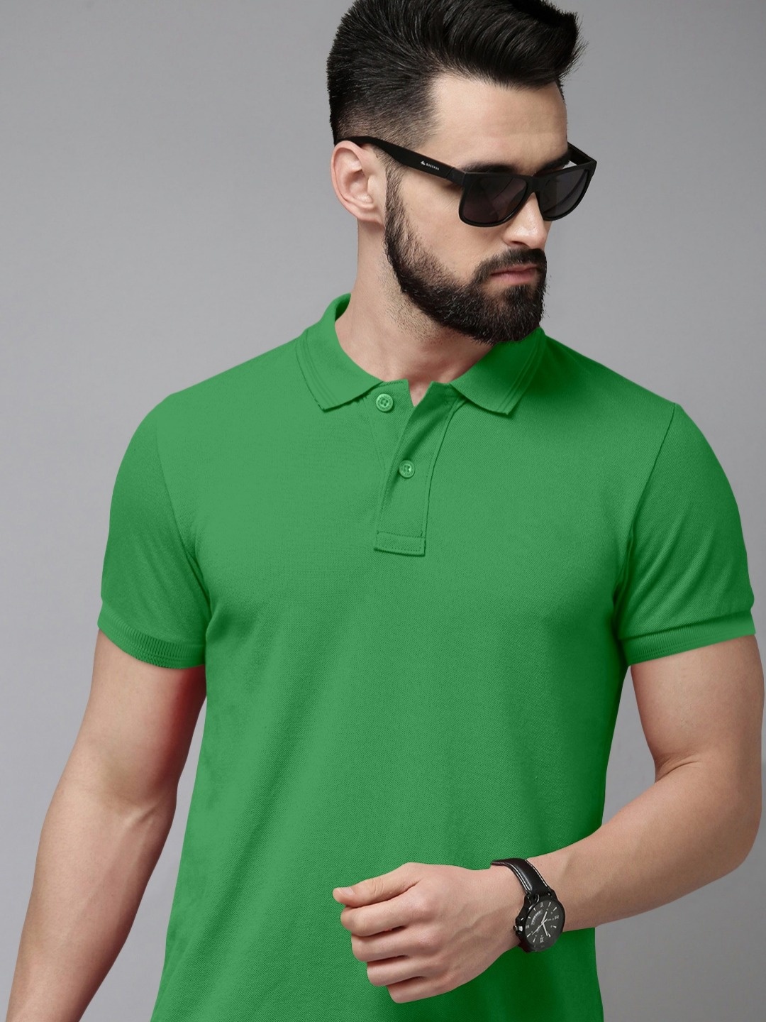 

Metronaut Men Polo Collar Pockets Slim Fit T-shirt, Green