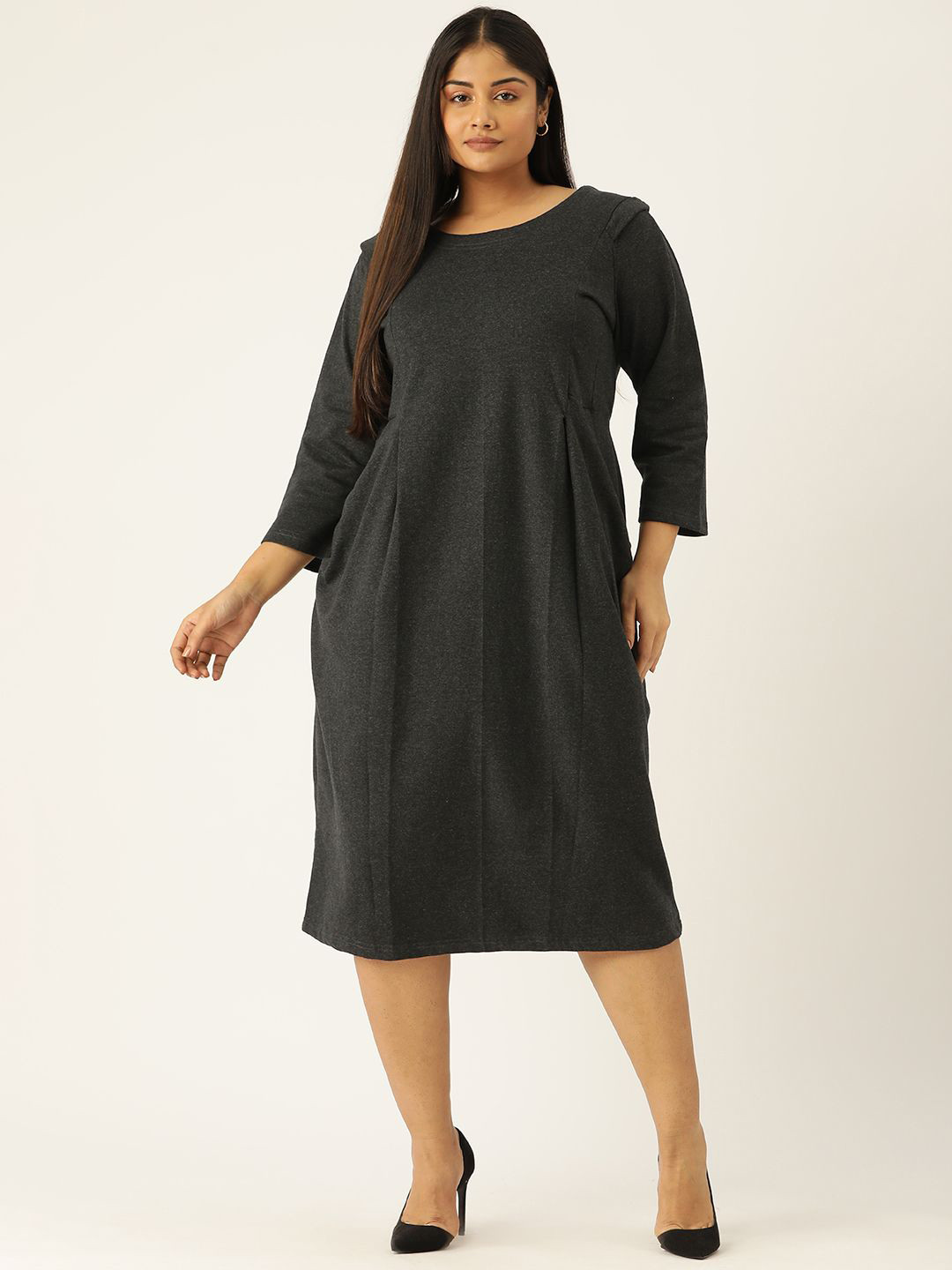 

theRebelinme Sheath Midi Dress, Charcoal