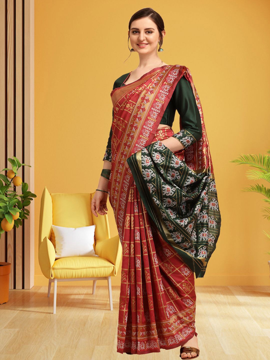 

DIVASTRI Woven Design Silk Cotton Designer Banarasi Saree, Pink