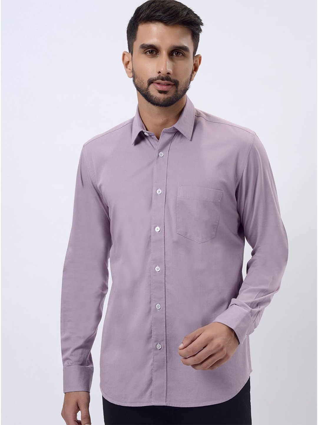 

JADE BLUE Men Slim Fit Opaque Casual Shirt, Purple