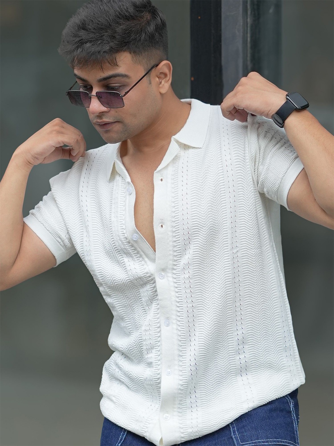 

Maniac Men Comfort Slim Fit Opaque Casual Shirt, White