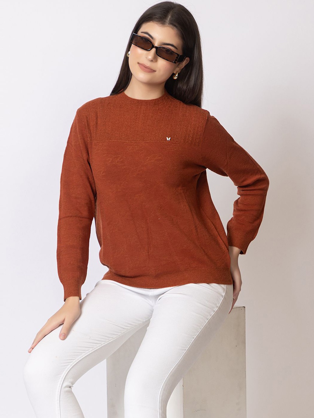 

Antiloop Women Woollen Pullover, Rust