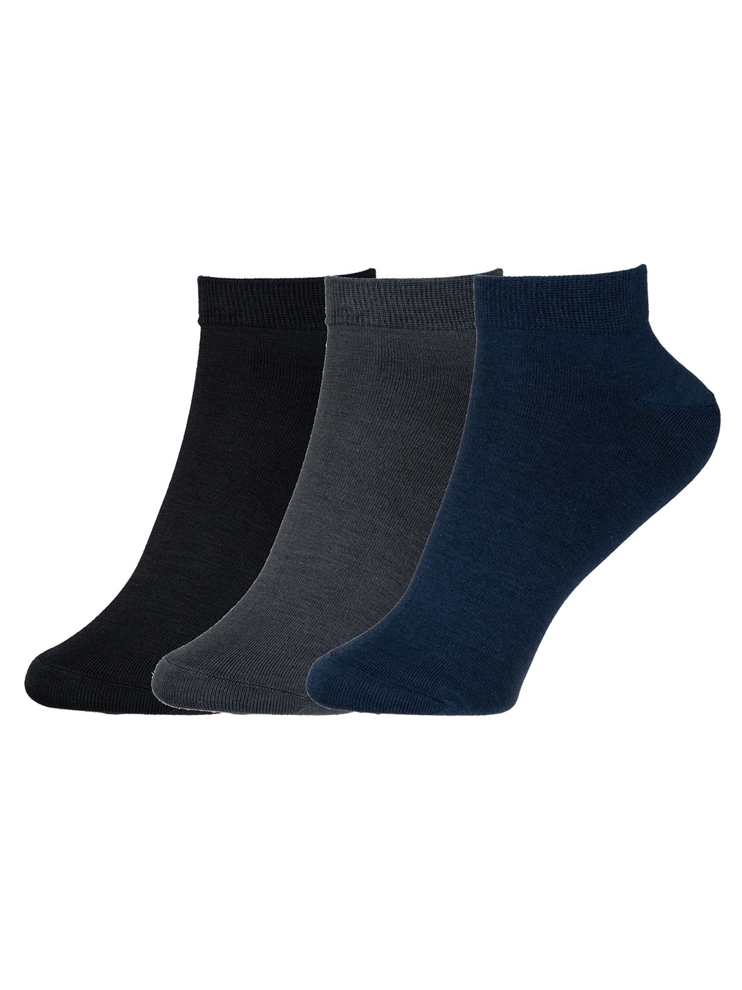 

ROYAL SON Unisex Pack Of 3 Bamboo Ankle-Length Socks, Grey