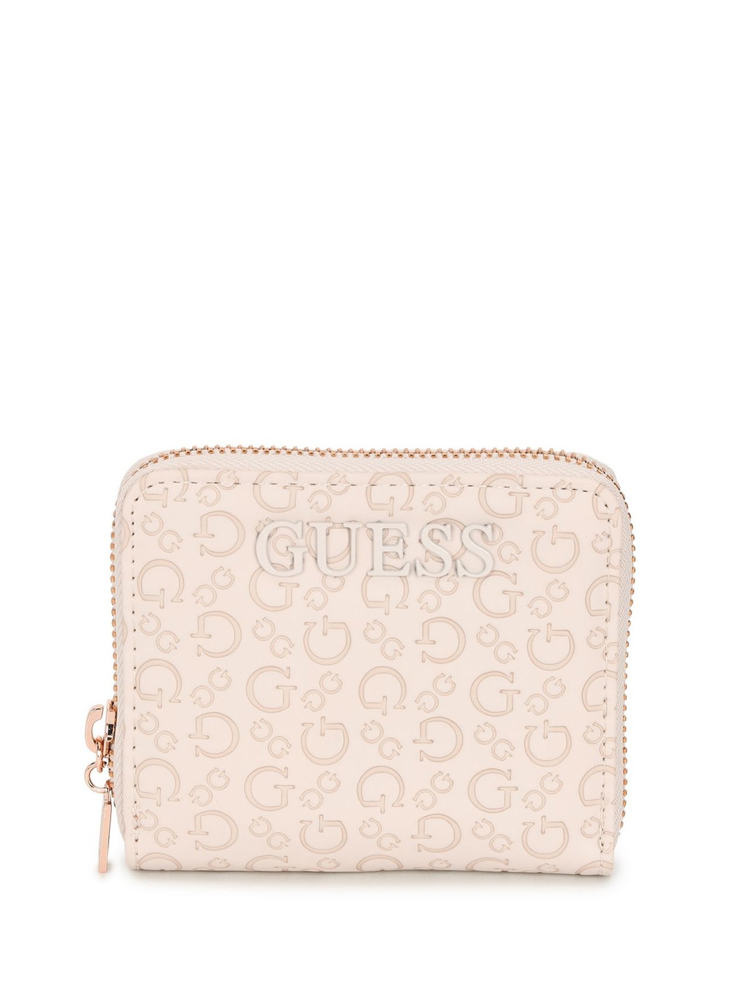 

GUESS Women Printed PU Zip Around Wallet, Beige