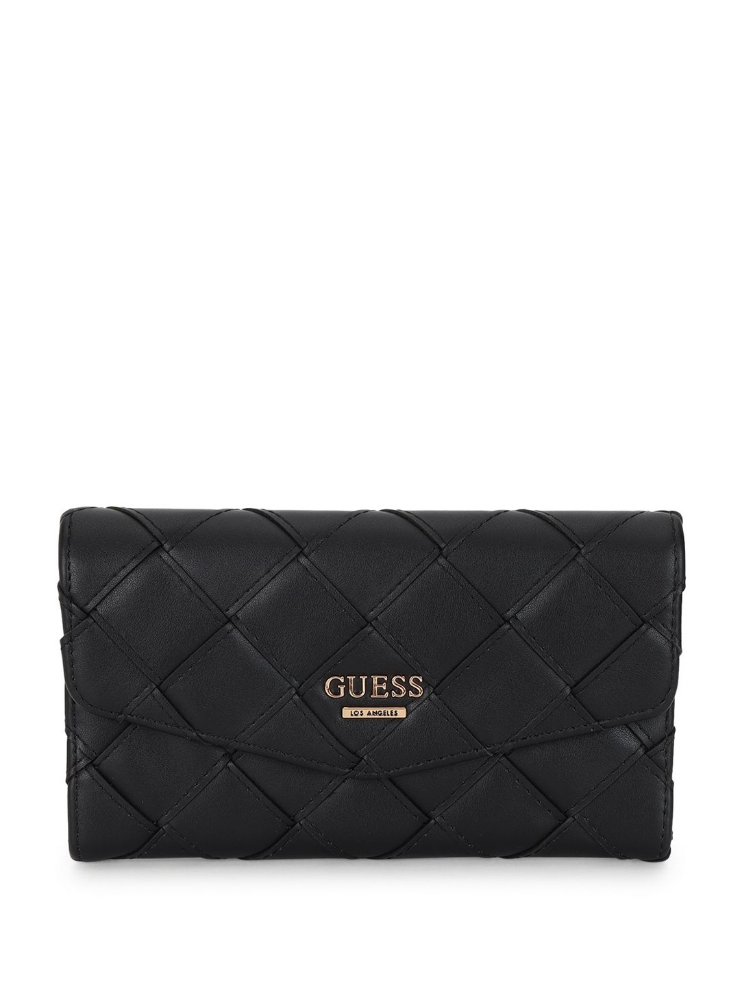 

GUESS Women Textured PU Card Holder, Black