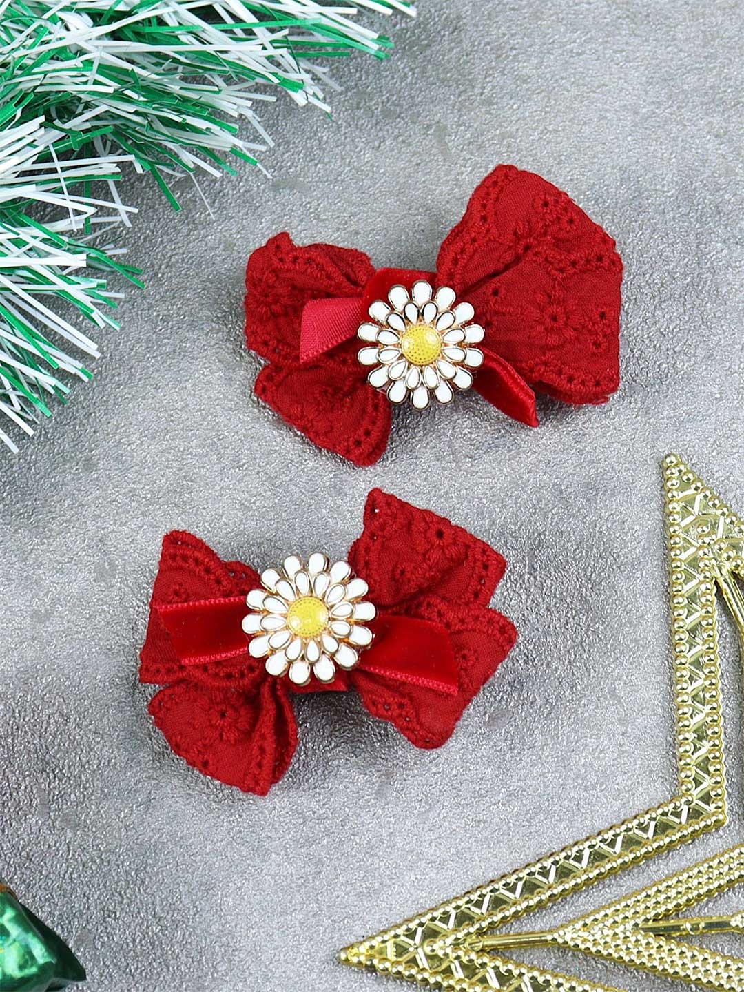 

Asthetika Kids Girls Embellished Alligator Hair Clip, Red