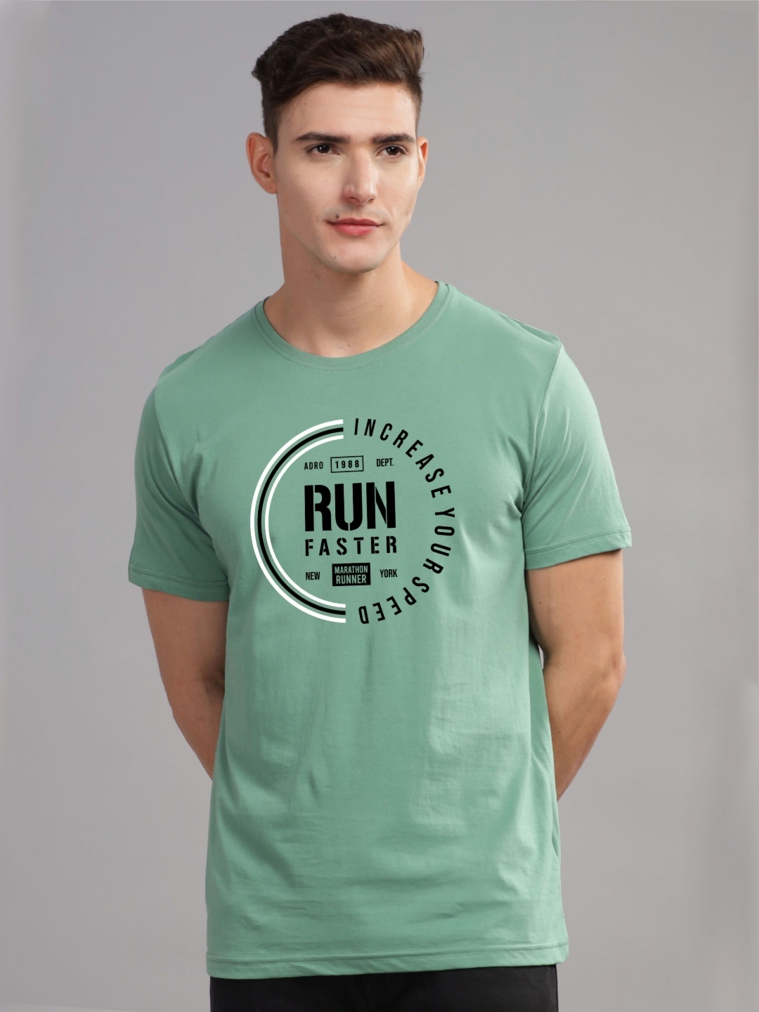 

ADRO Men Printed T-shirt, Sea green
