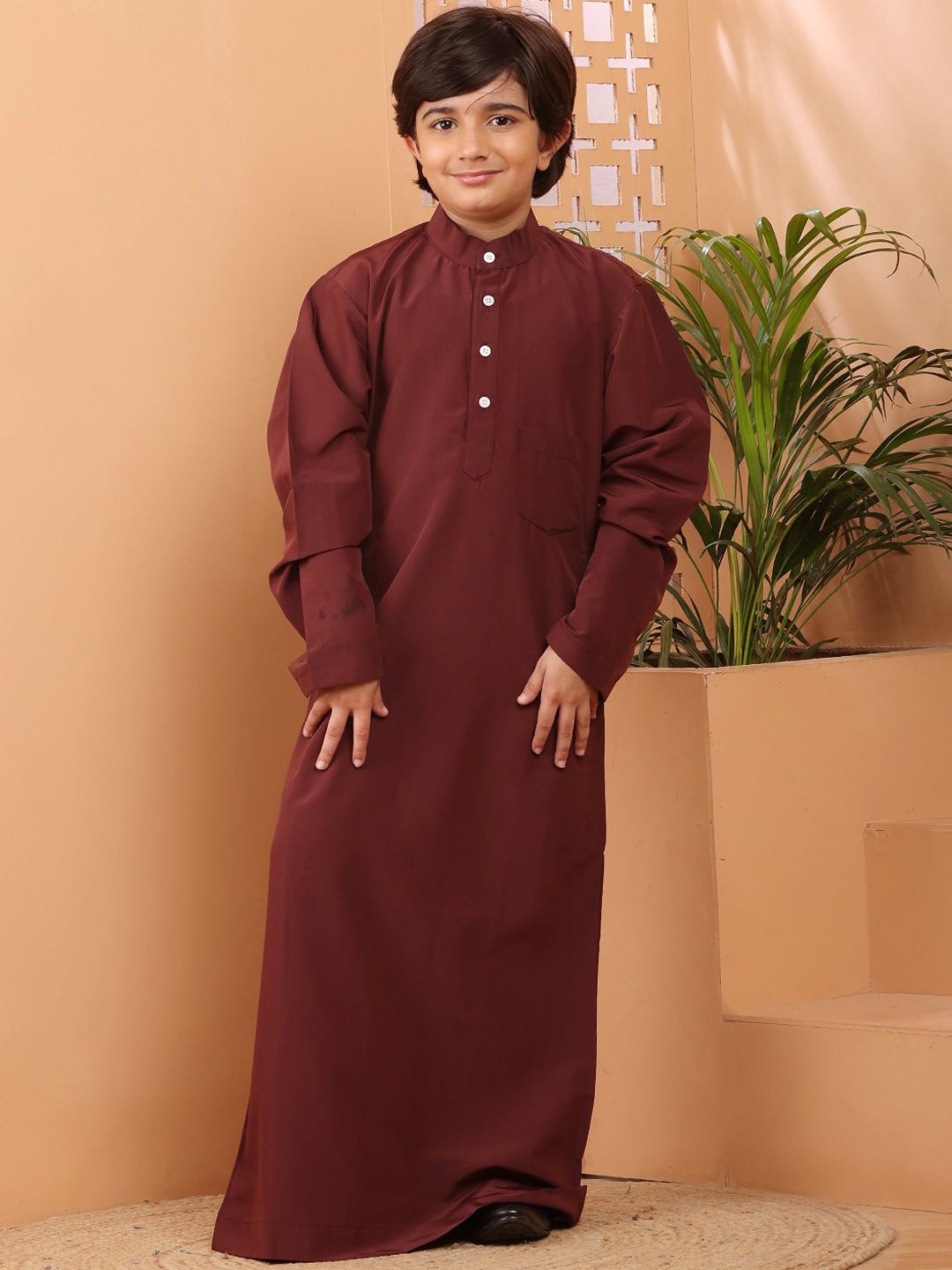 

NABIA Boys Thread Work Kurta, Maroon