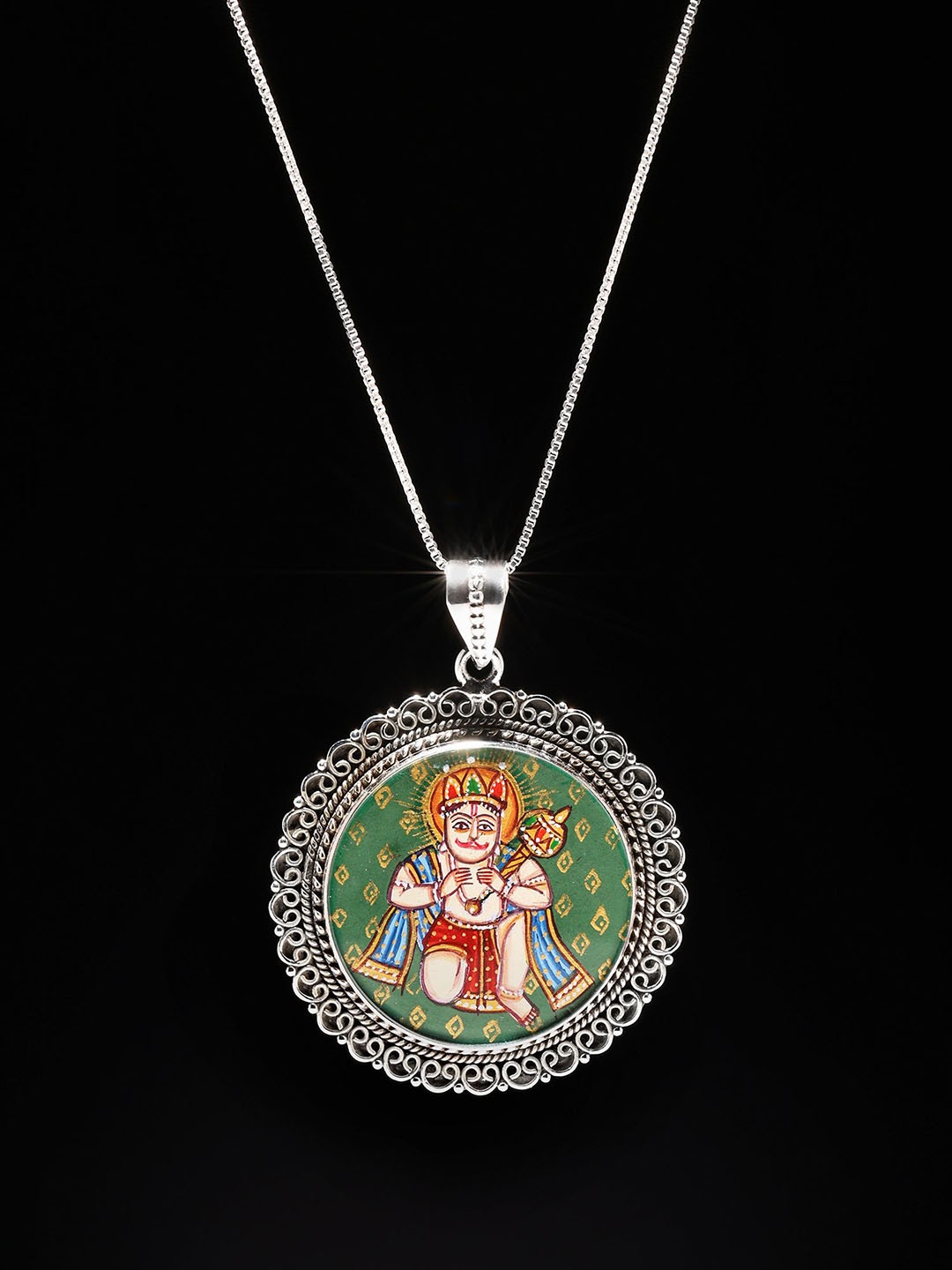 

Exotic India Circular Pendants, Silver