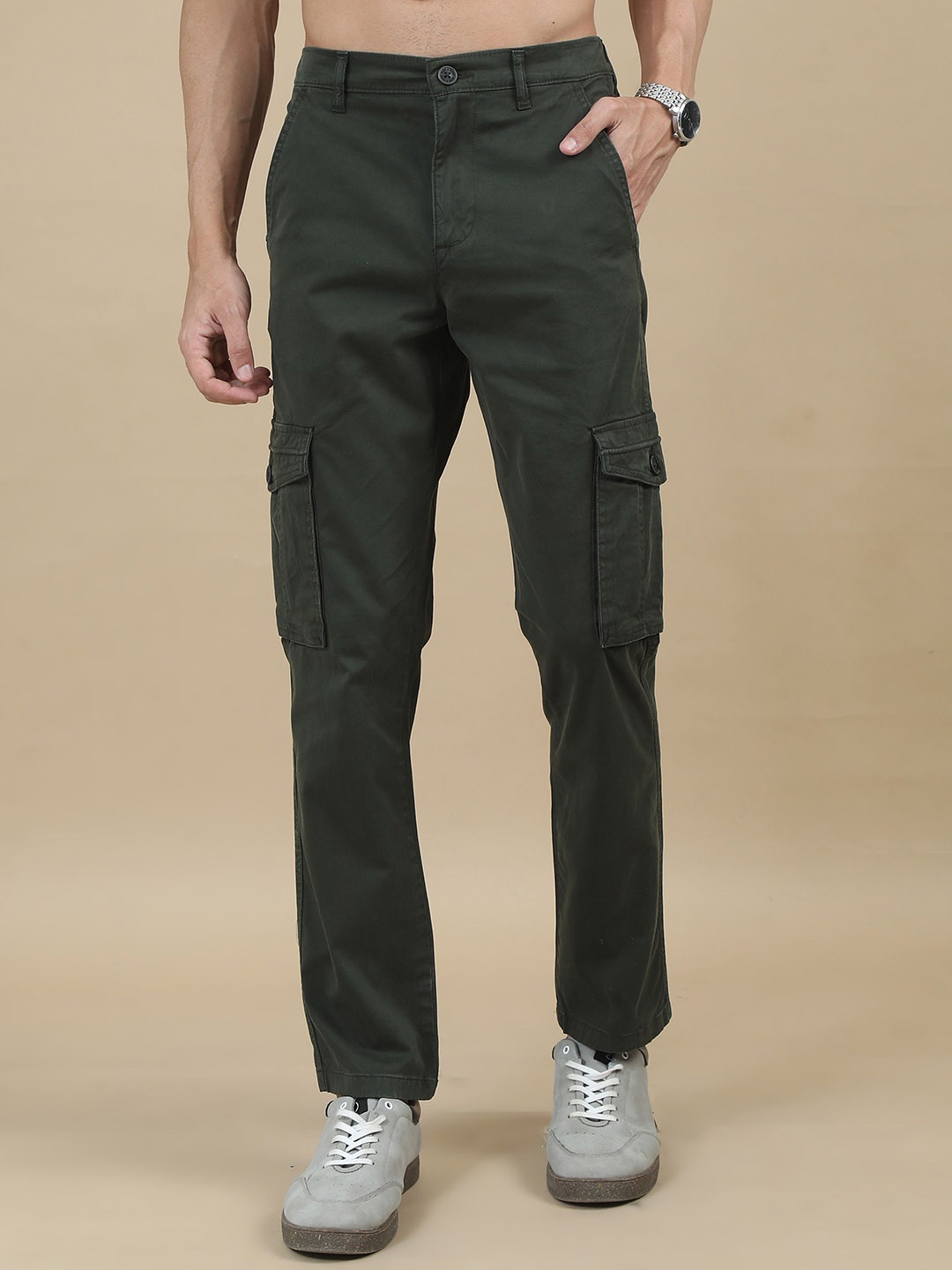 

RIGS AND RAGS Men Original Cargos Trousers, Olive