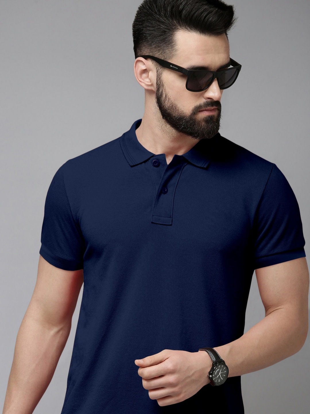 

Metronaut Men Polo Collar Slim Fit T-shirt, Navy blue
