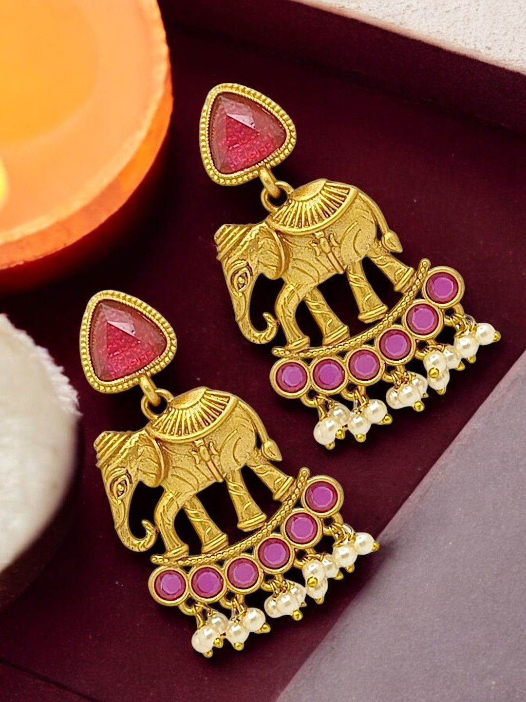 

FEMMIBELLA Animal Shaped Drop Earrings, Gold
